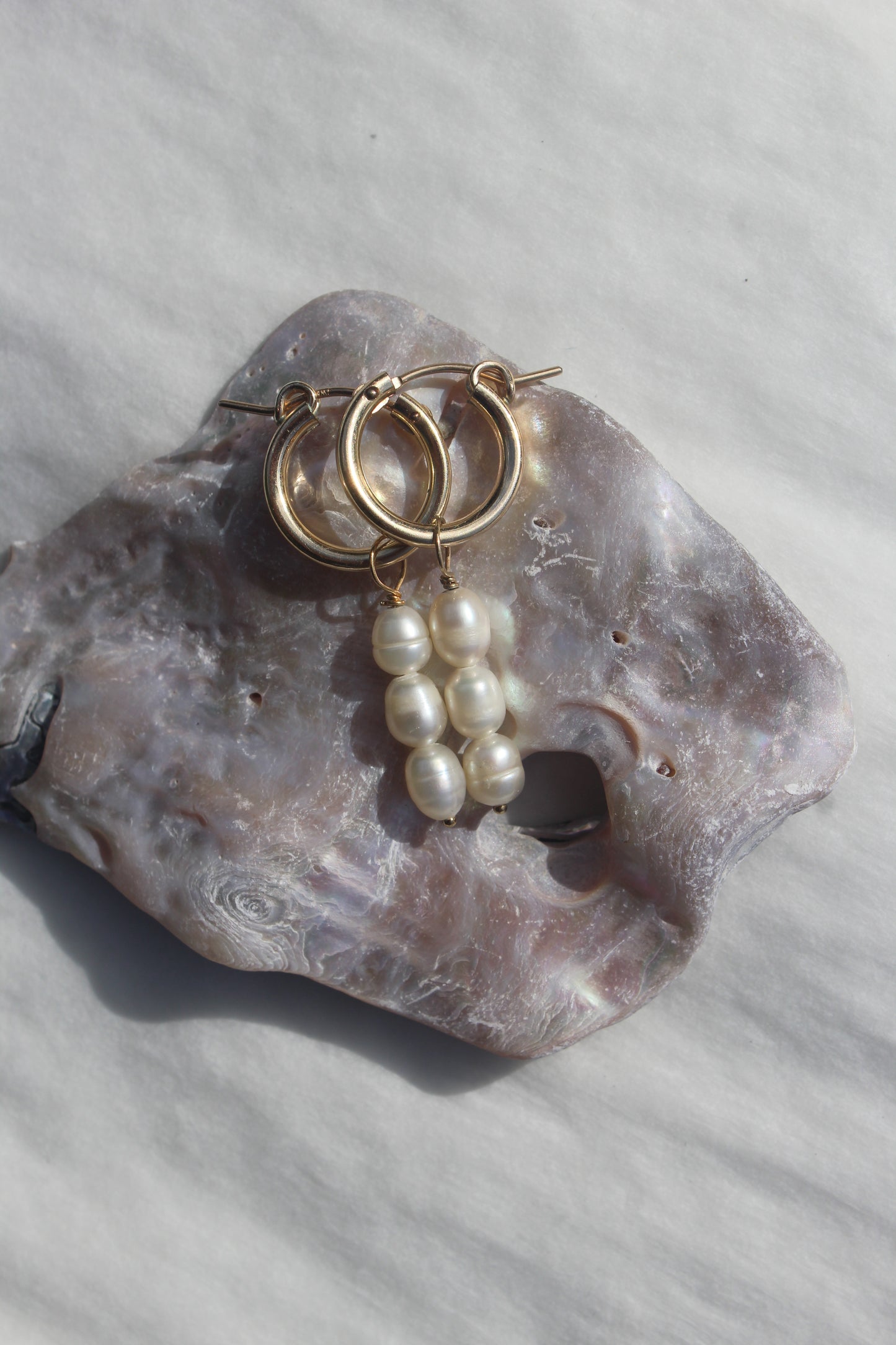 Rain Pearl Hoops