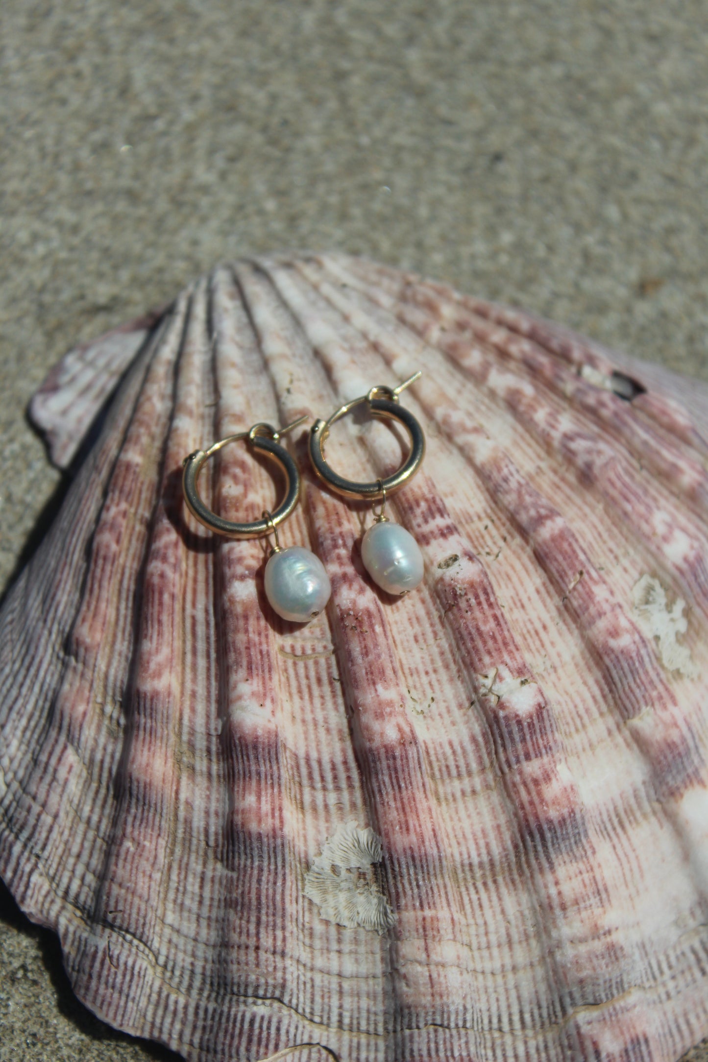 Pearl Drop Hoops