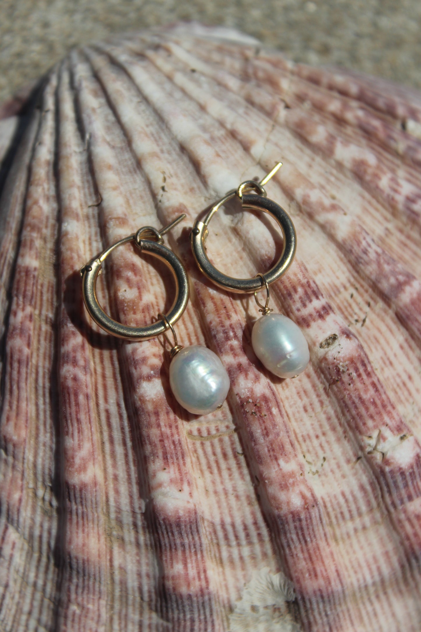 Pearl Drop Hoops