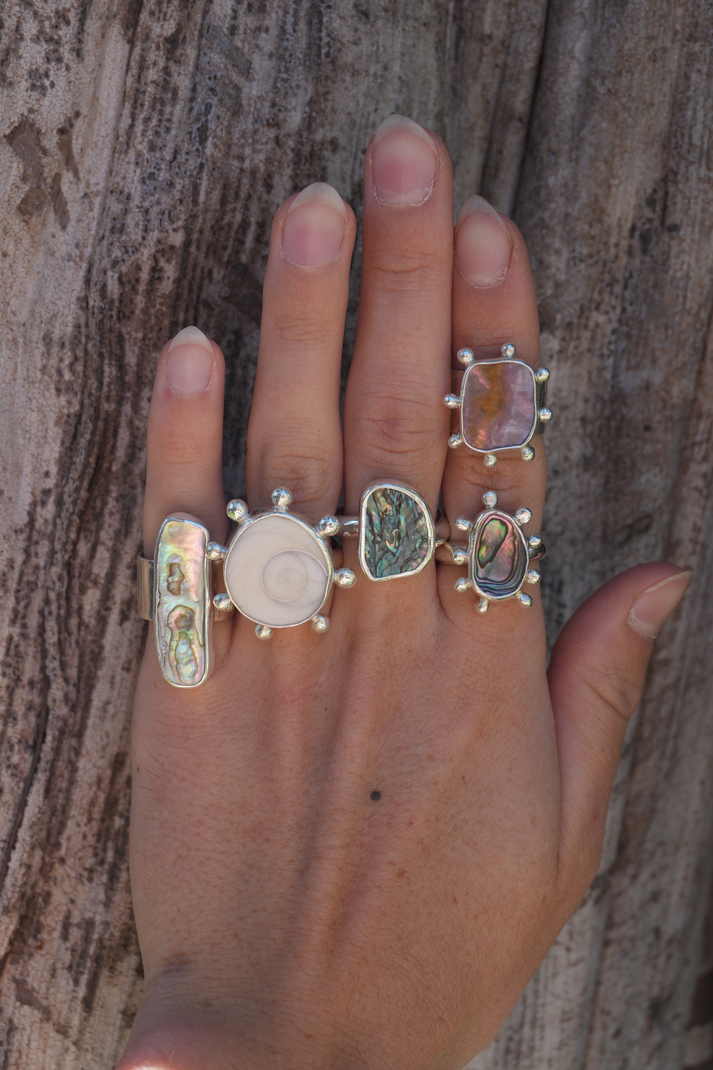 Wide Band Abalone Ring 4.5