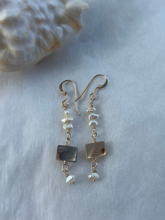 Abalone Hook Earrings