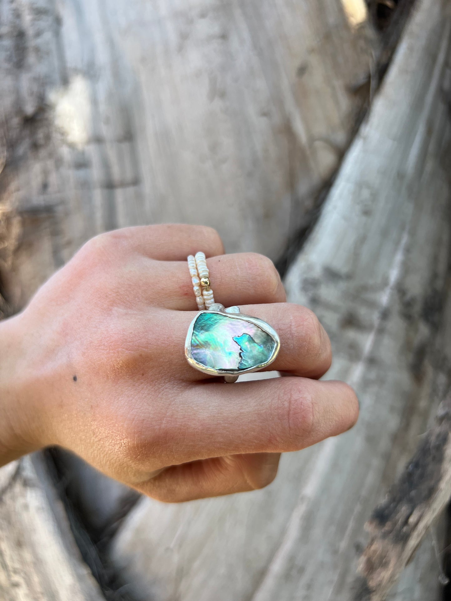 Abalone Ring - adjustable sizing