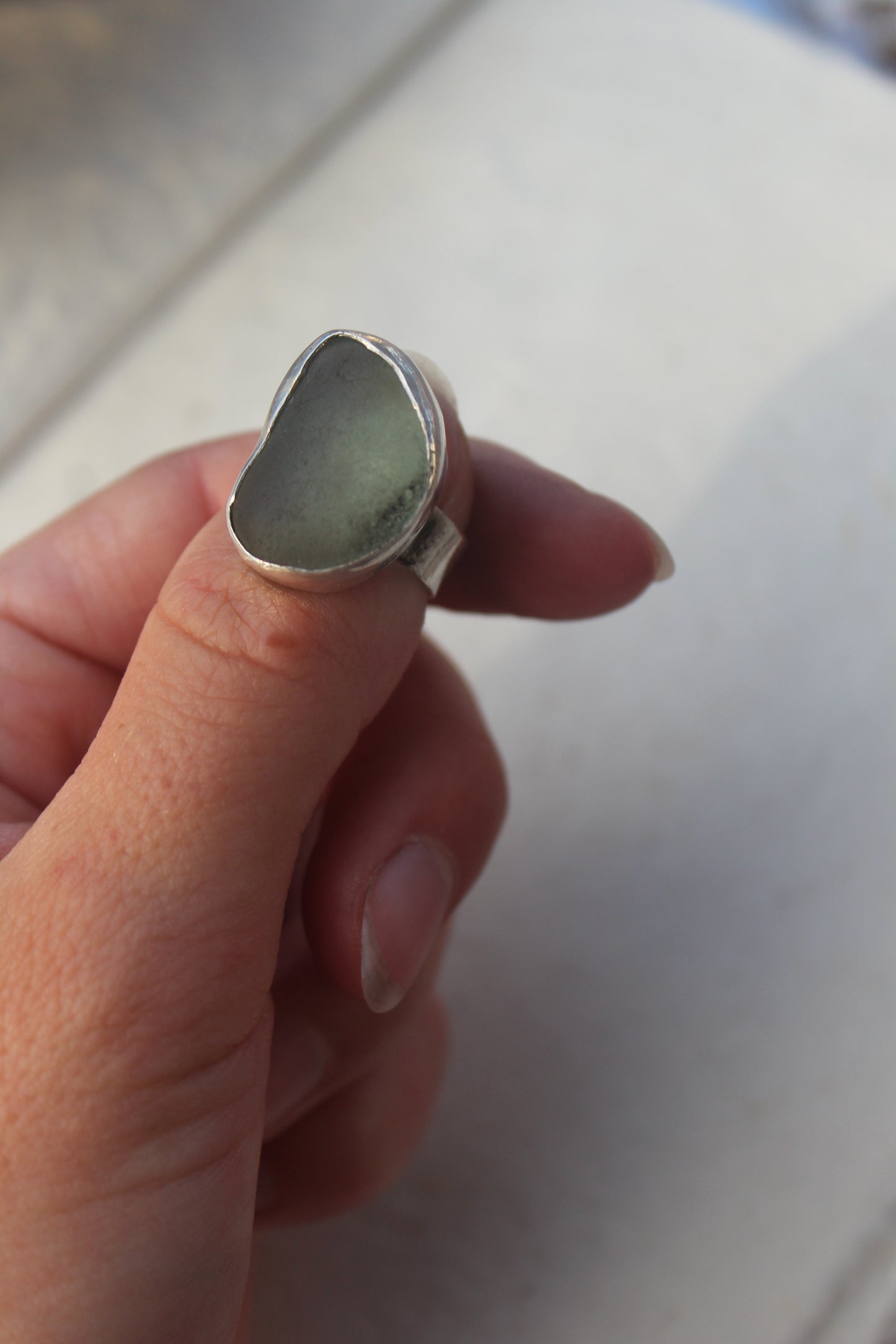 Sea glass Ring - Size 6