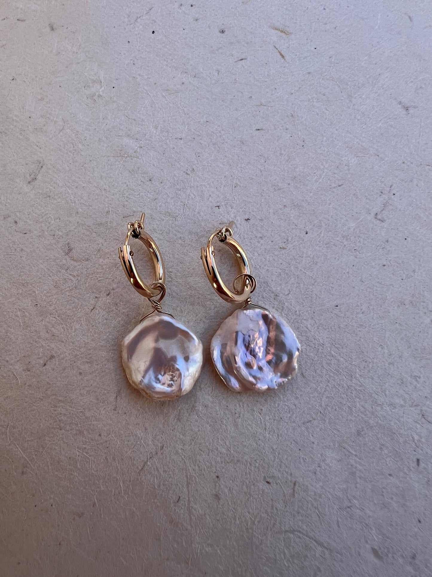 Large Keshi Pearl Hoops