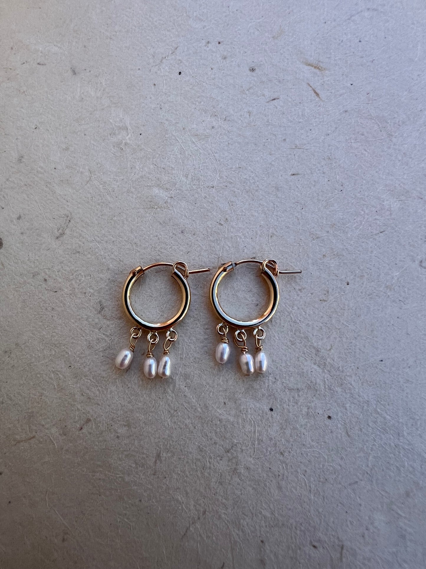 Trio Pearl Hoops