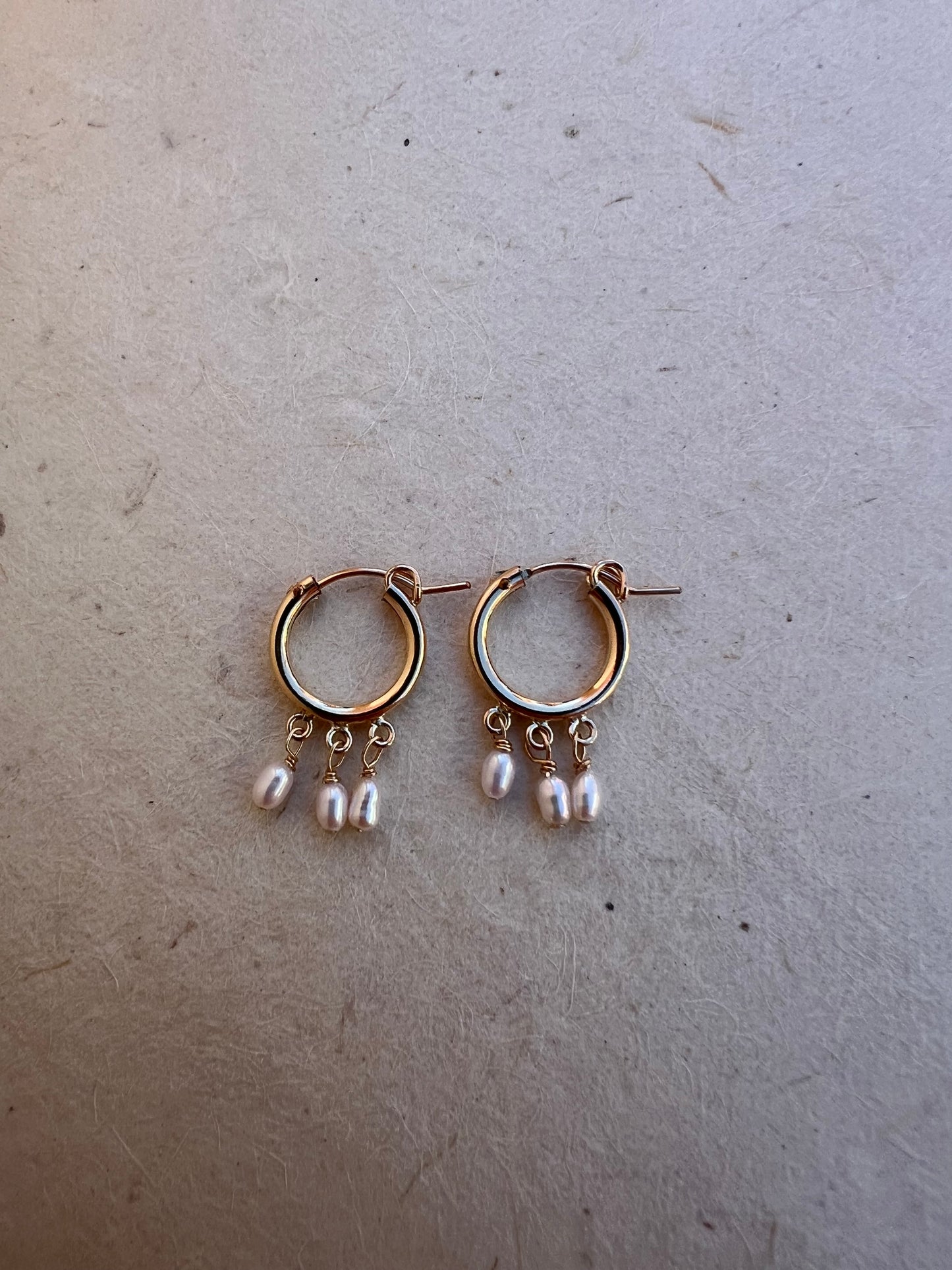 Trio Pearl Hoops