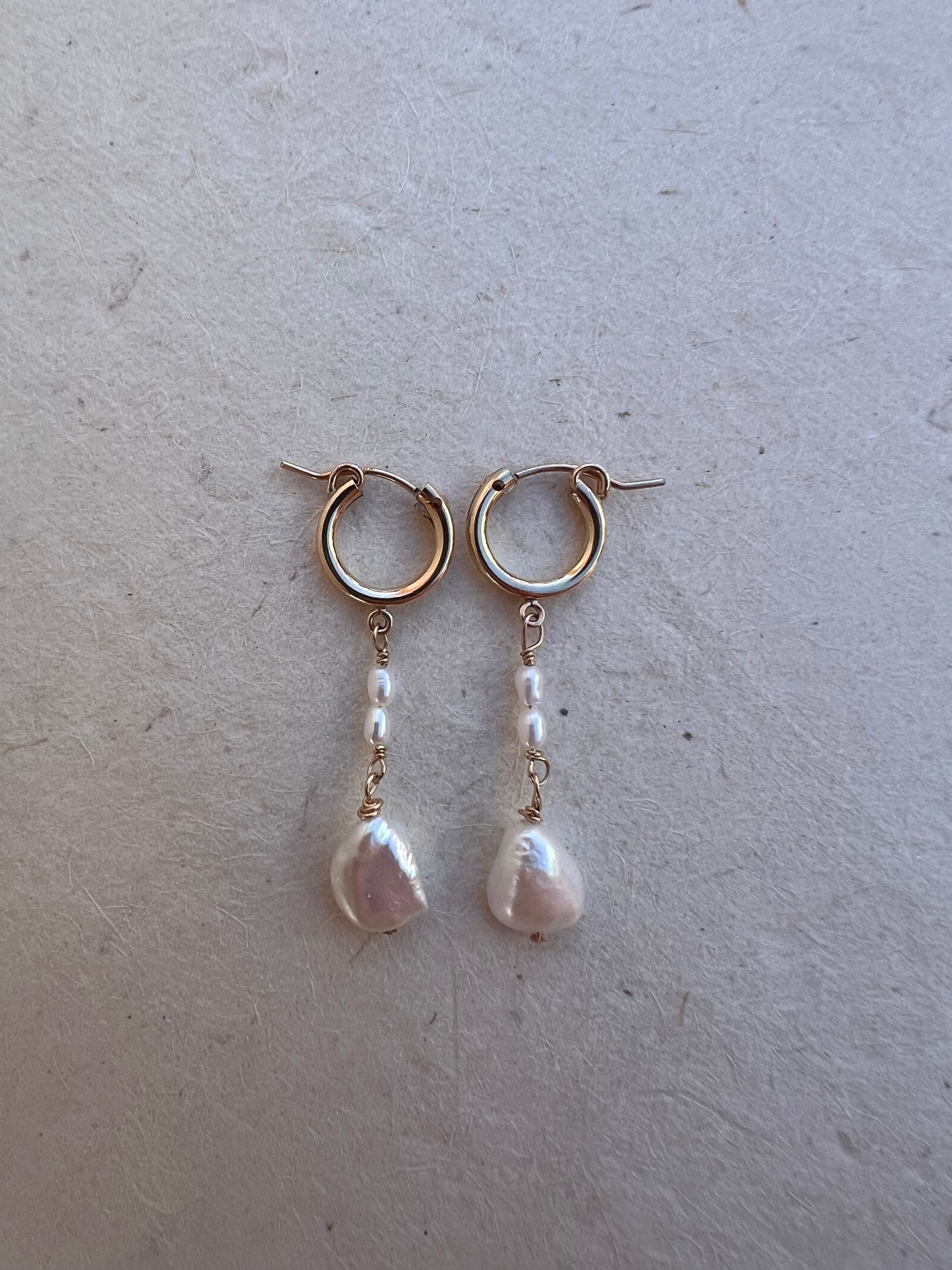 Dangle Pearl Hoops