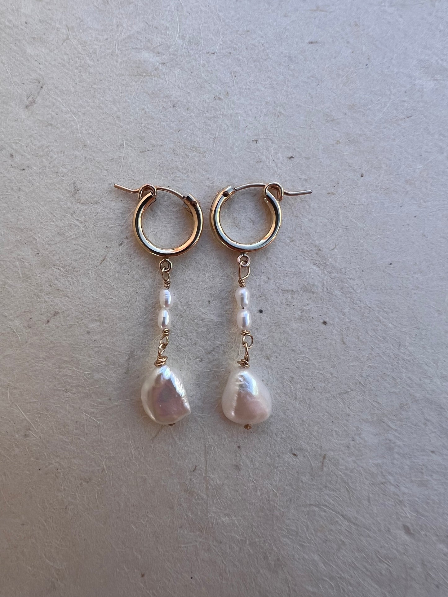 Dangle Pearl Hoops