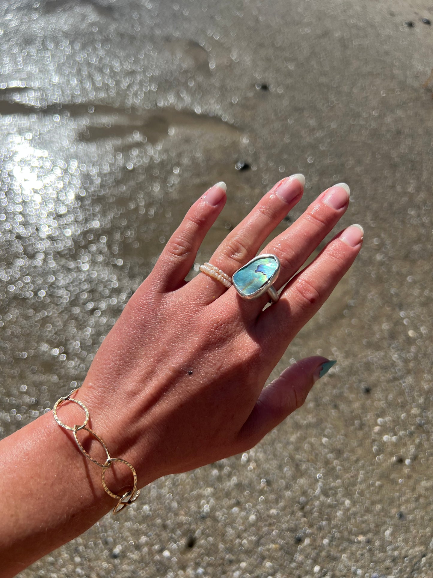Abalone Ring - adjustable sizing