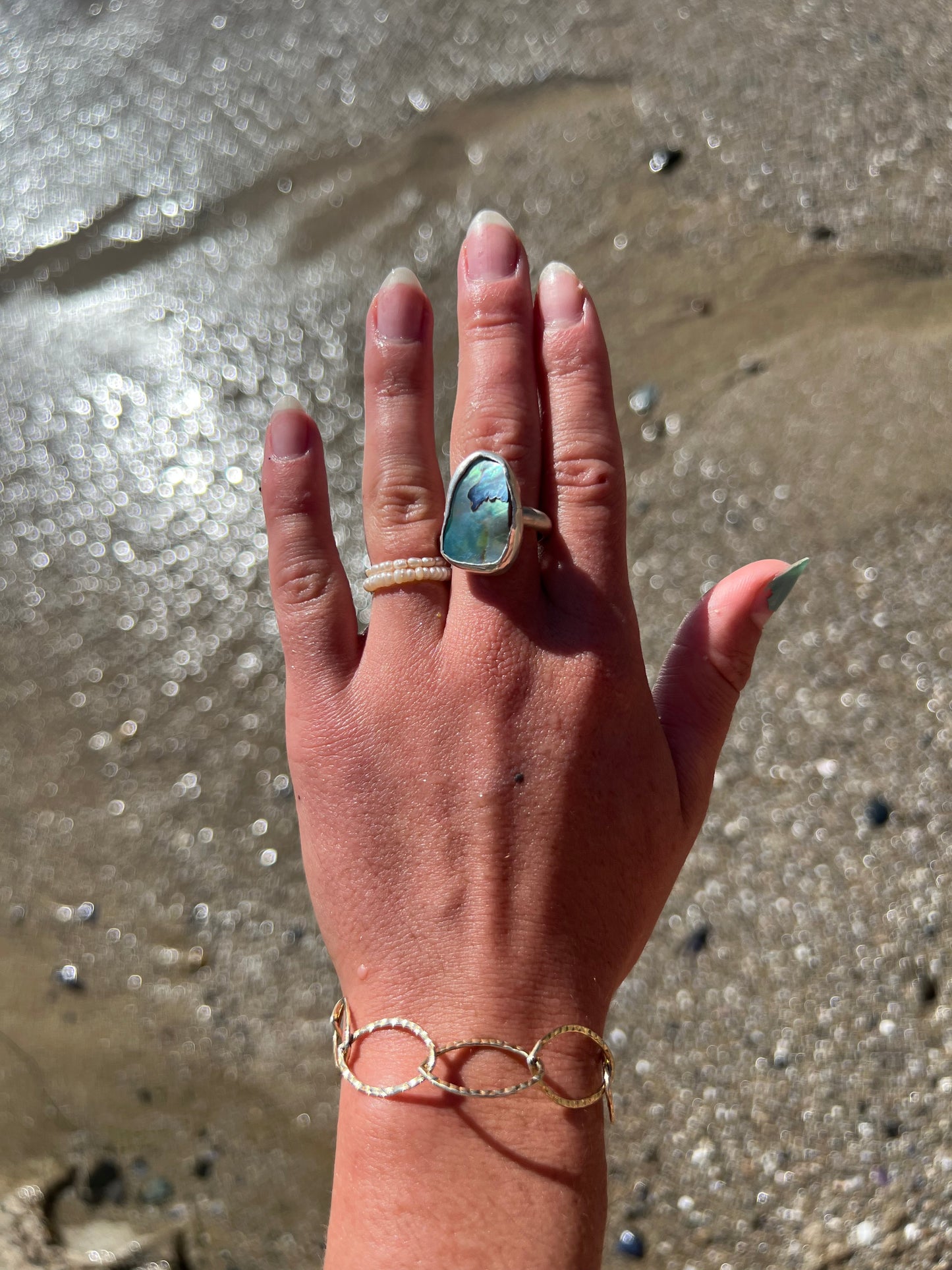 Abalone Ring - adjustable sizing