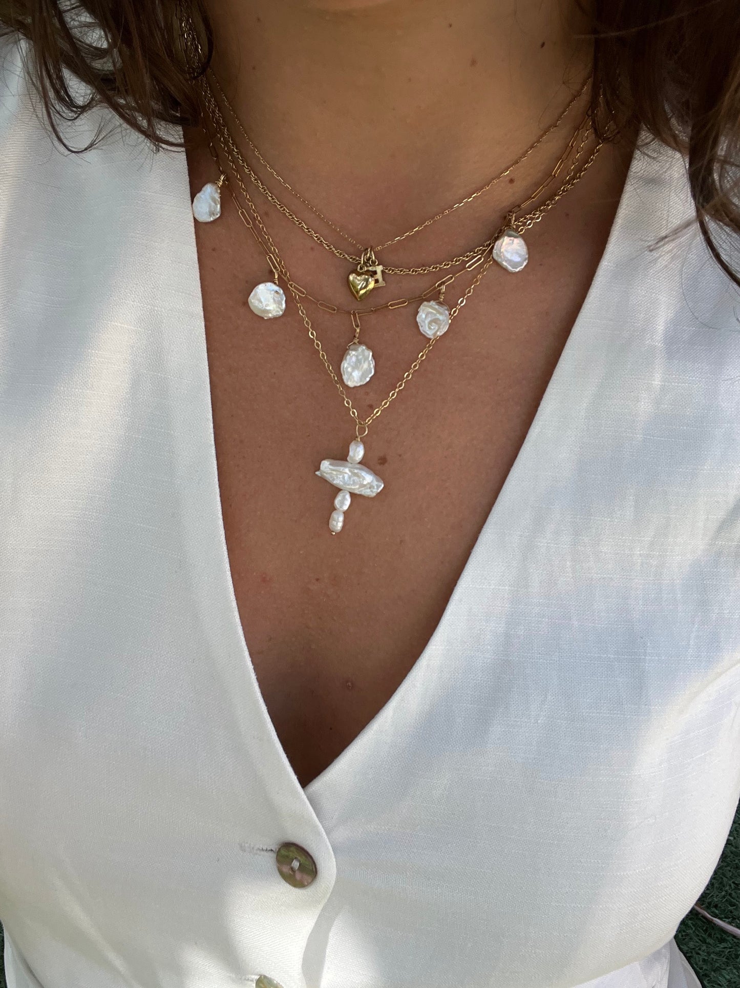 OG PEARL CROSS NECKLACE