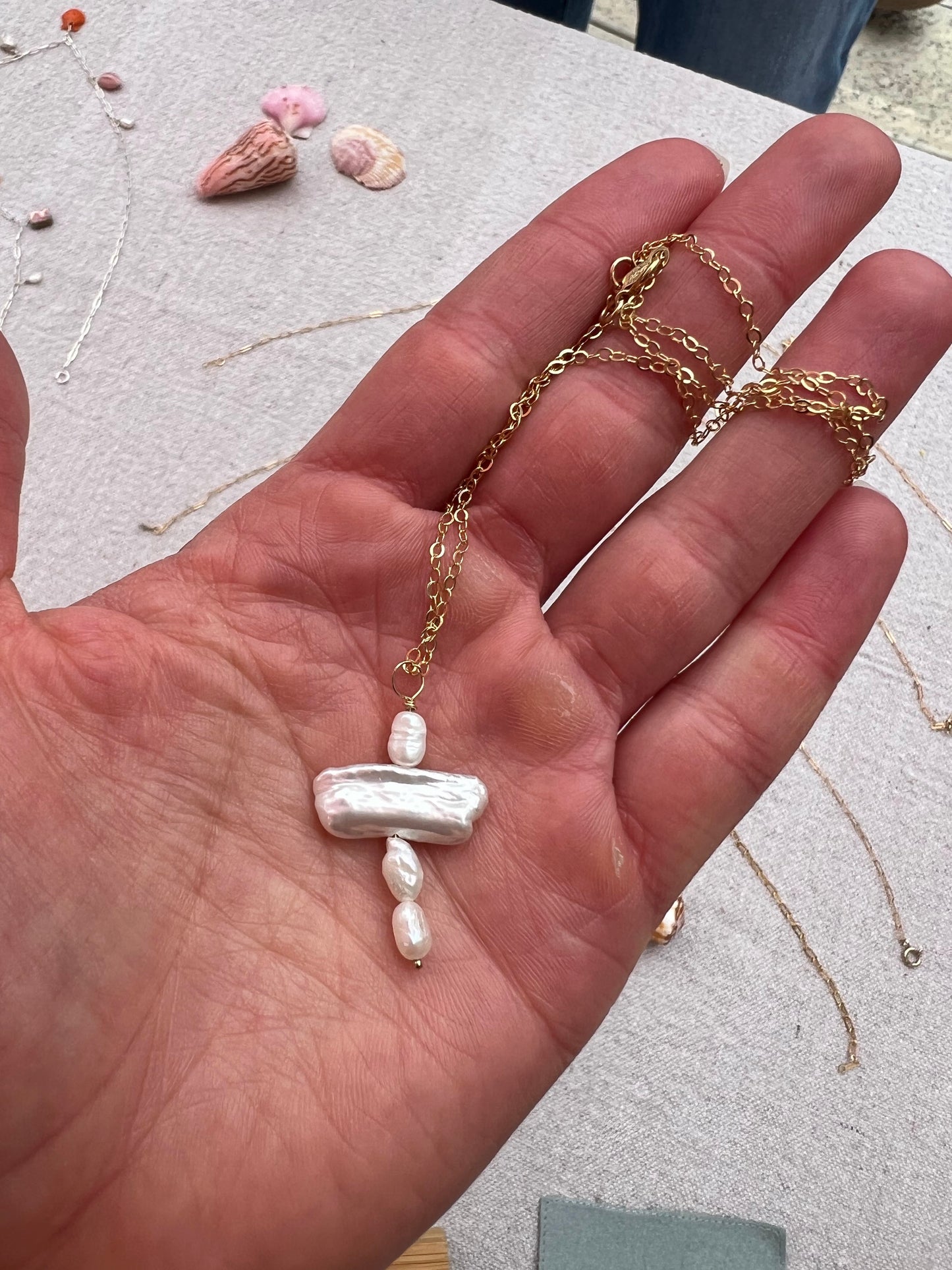 PEARL CROSS NECKLACE