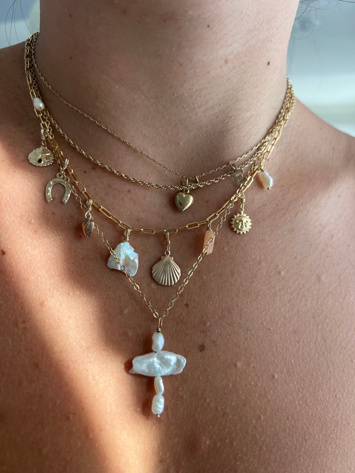 OG PEARL CROSS NECKLACE