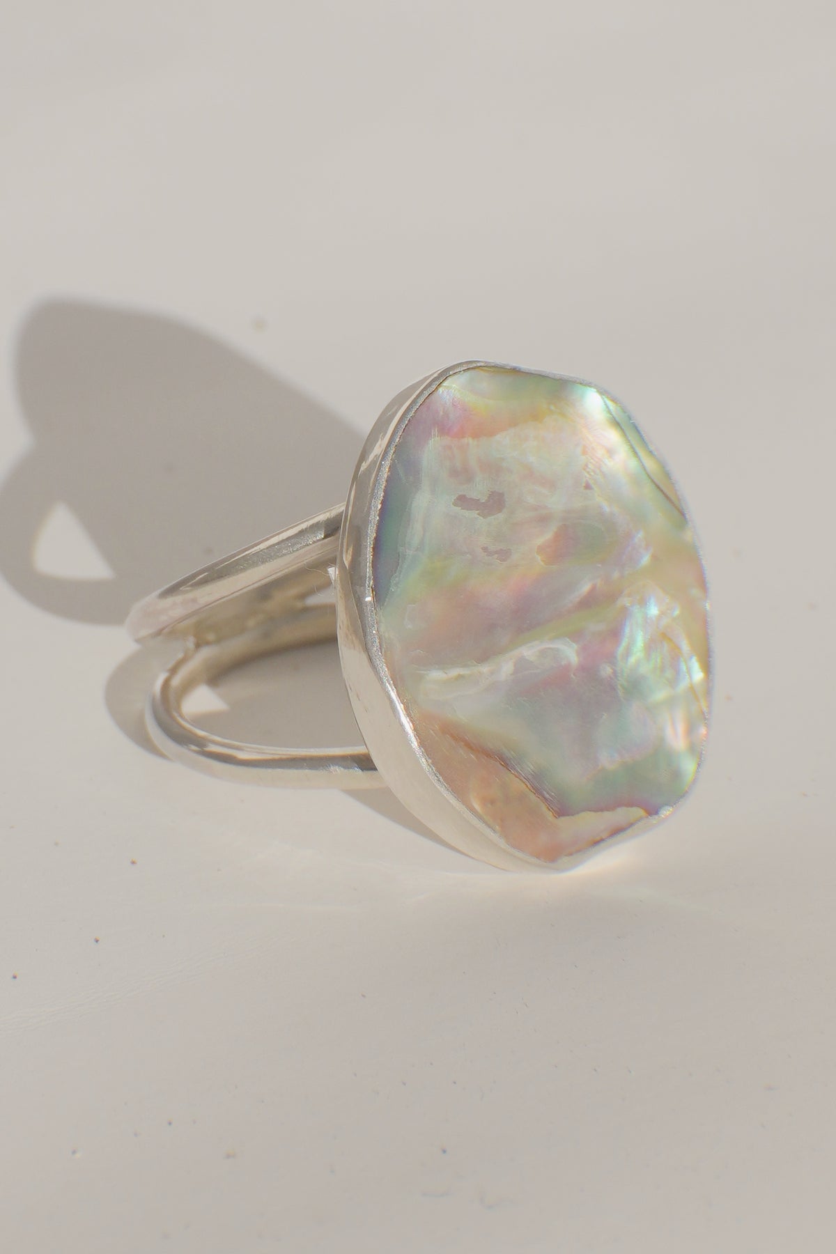 Abalone Double Band Ring 10.5