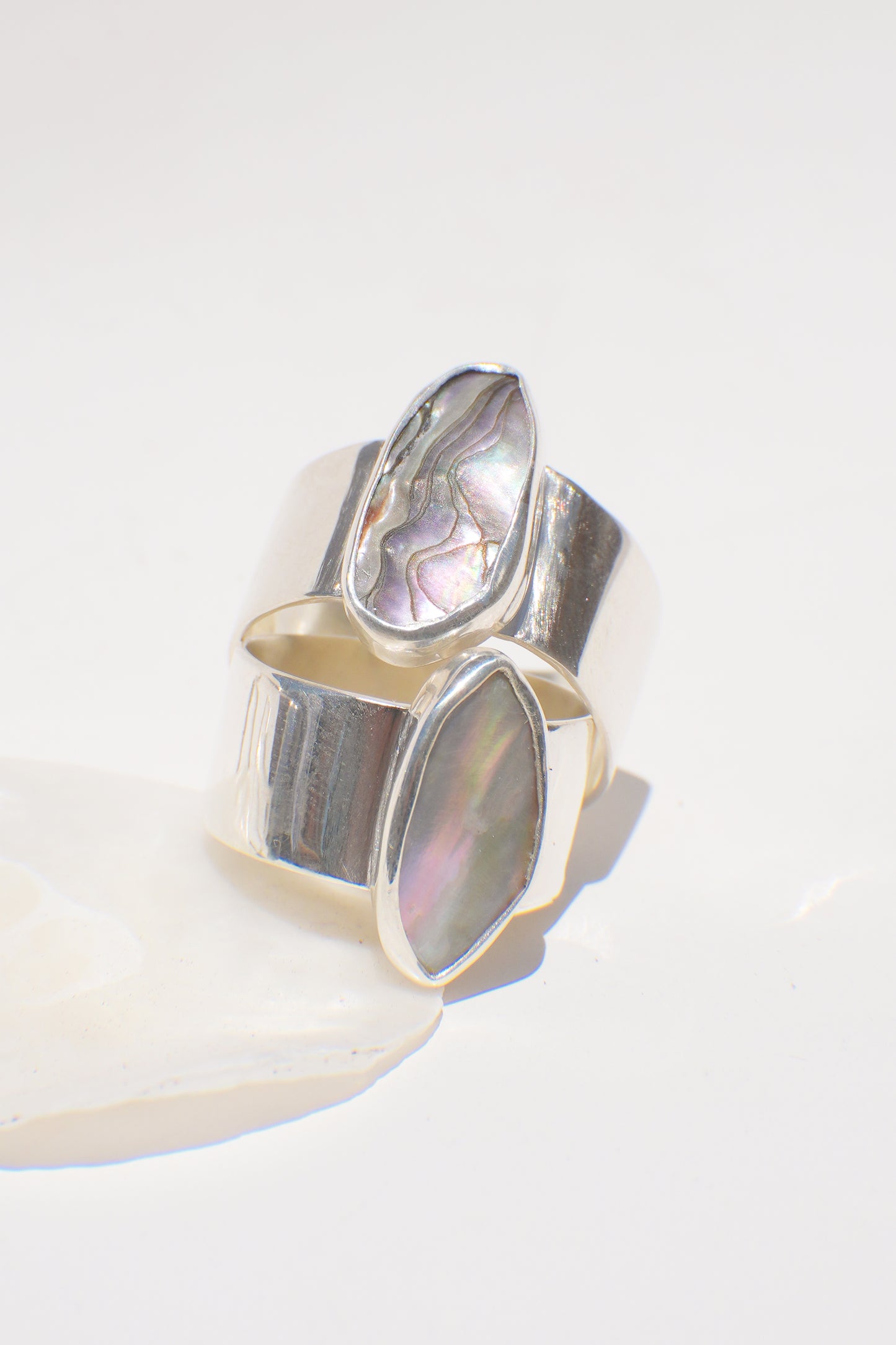 Wide Band Abalone Ring 7.5