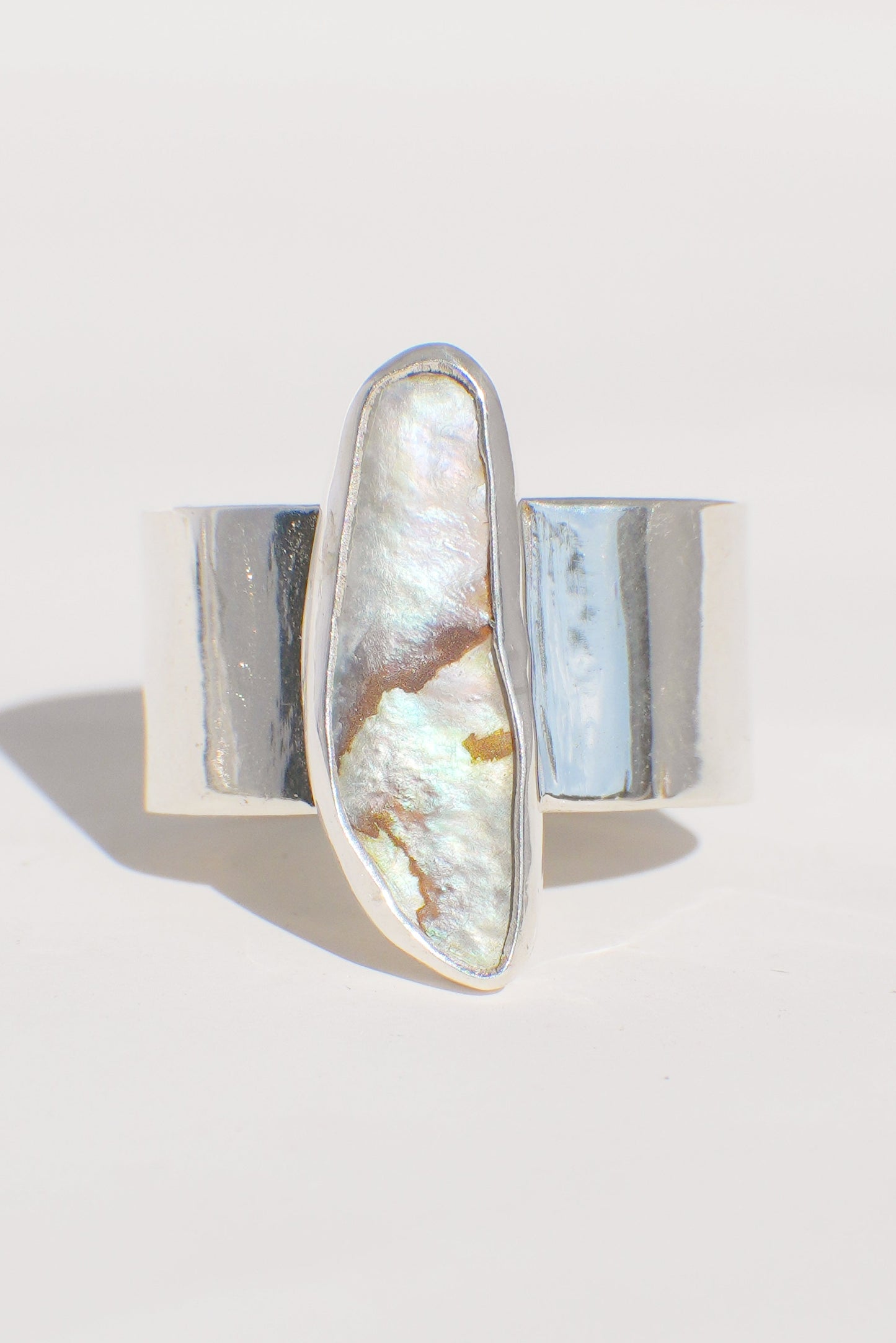 Wide Band Abalone Ring 9.5