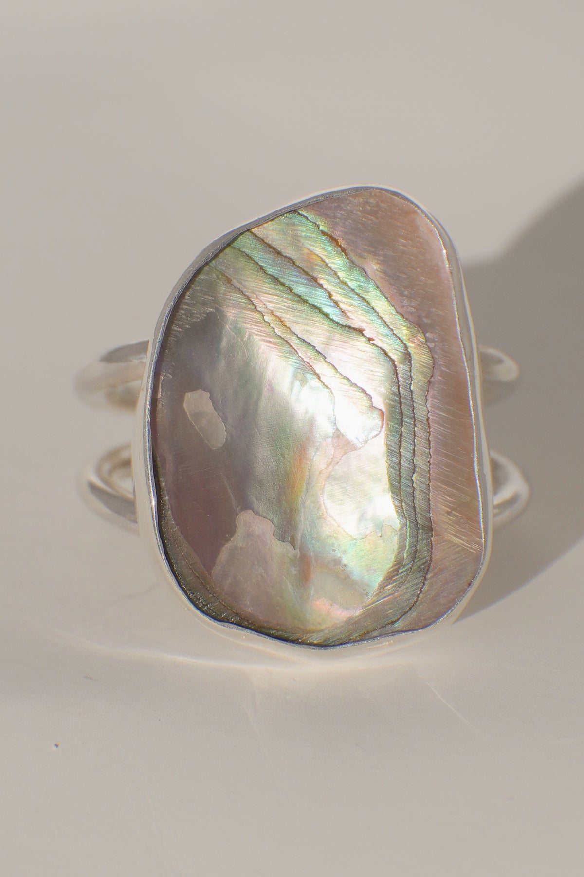 Double Band Abalone Ring Size 10