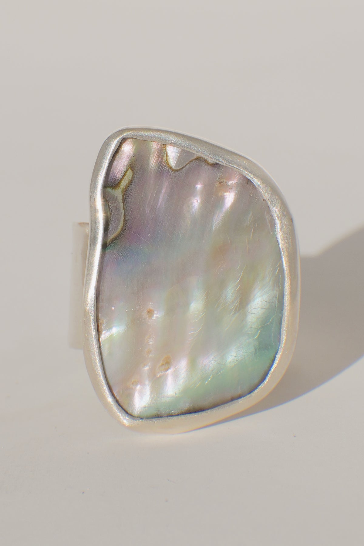 Wide Band Abalone Ring 6.75
