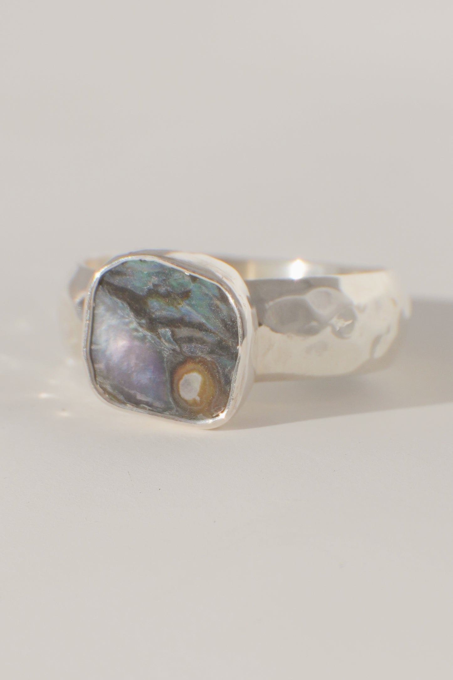 Chunky Band Abalone Ring 8.5
