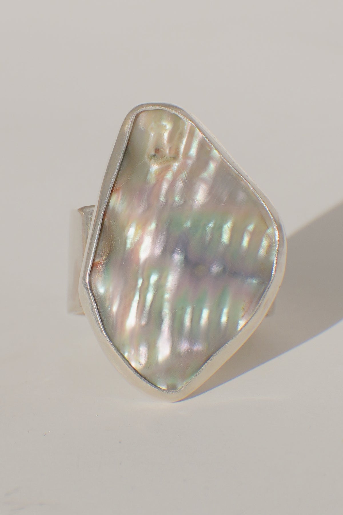 Wide Band Abalone Ring 6.5