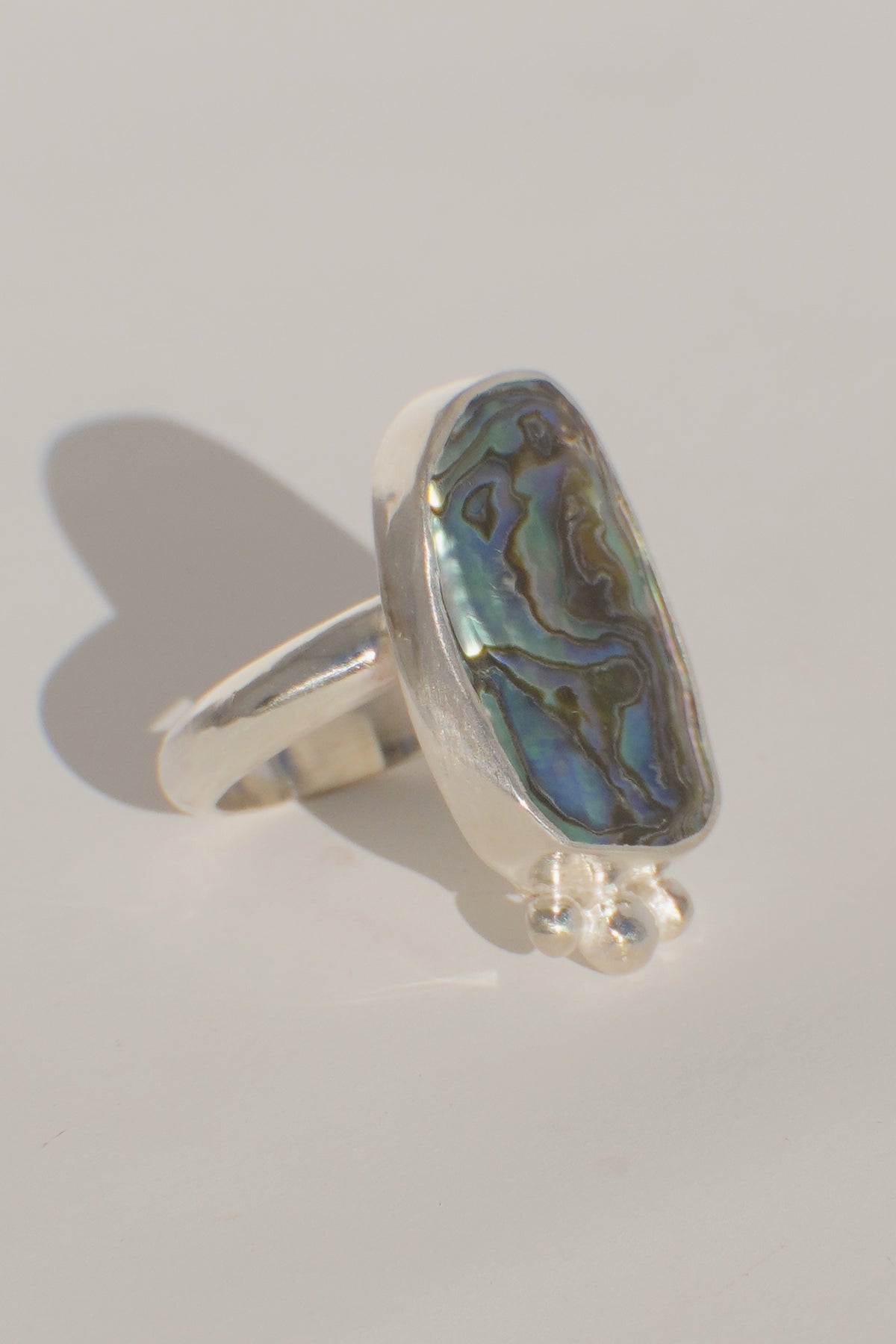Twisted Dainty Band Abalone Ring 6