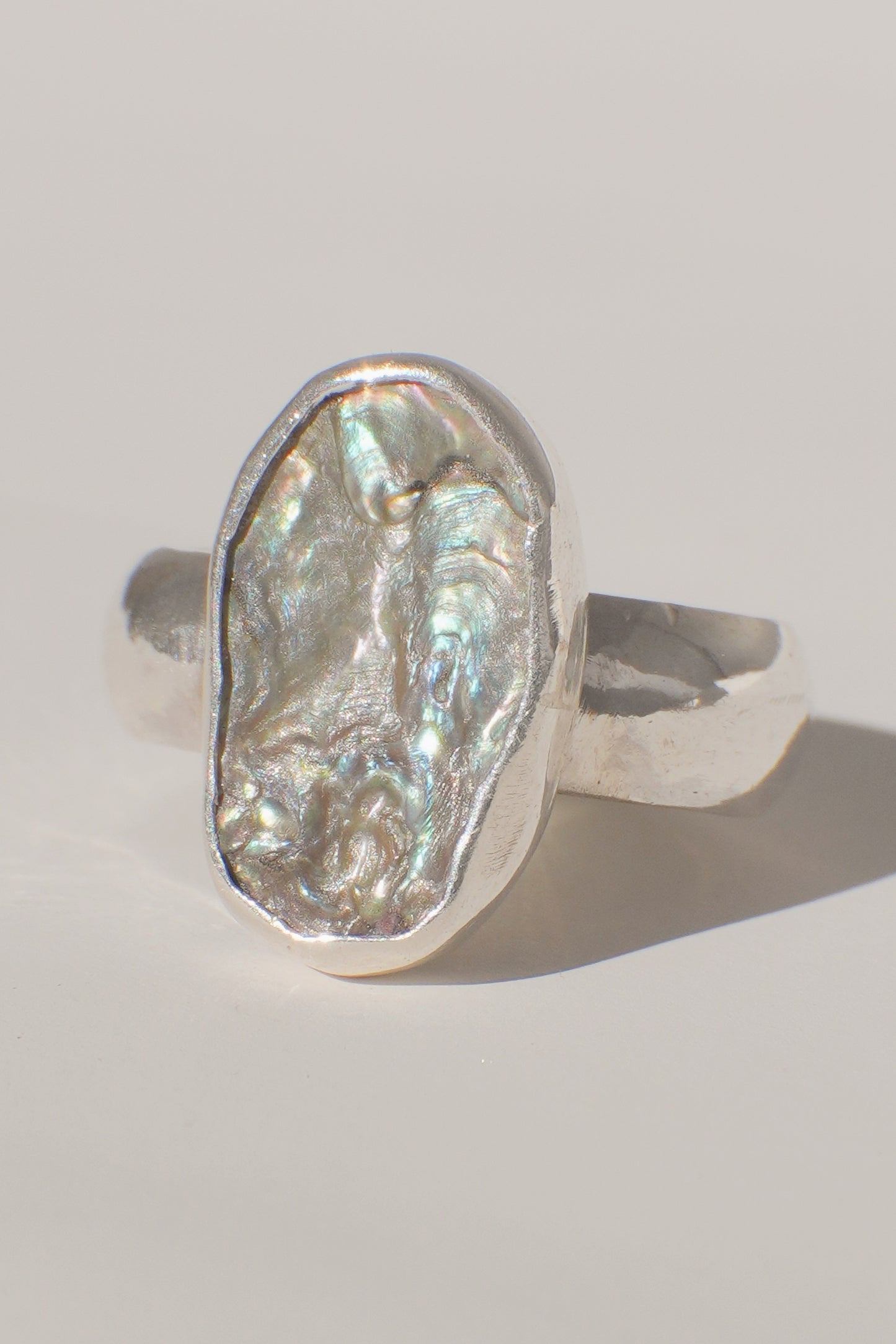 Chunky Band Abalone Ring 7
