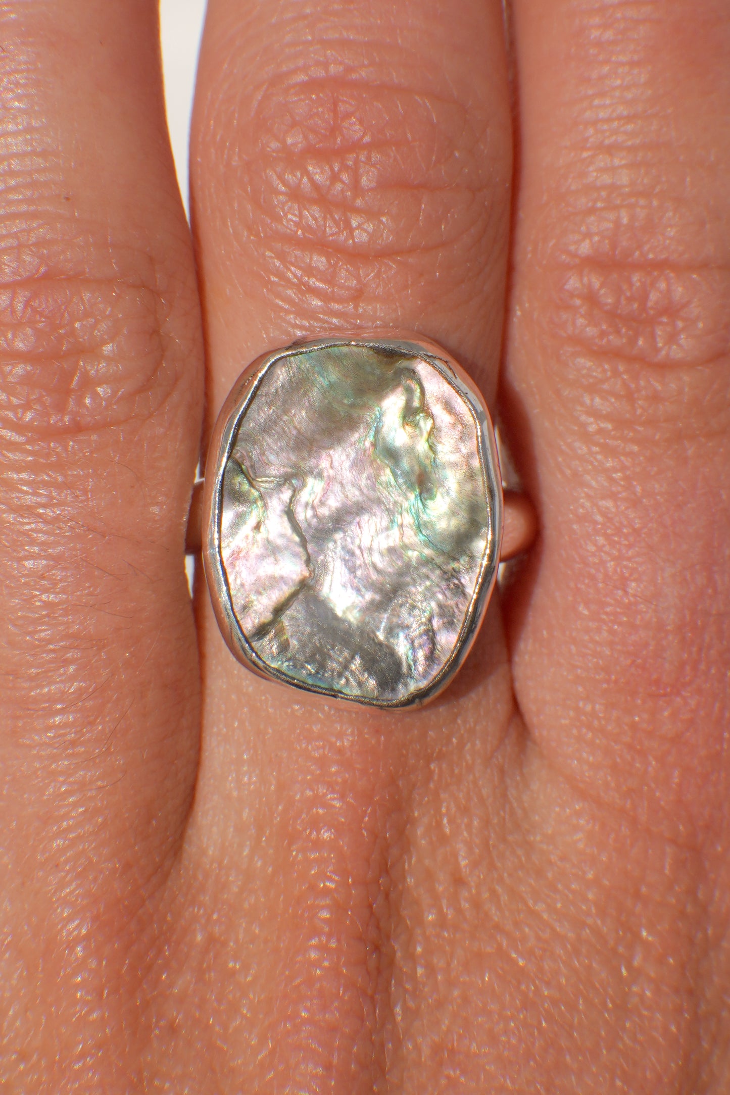 Chunky Band Abalone Ring 8.5