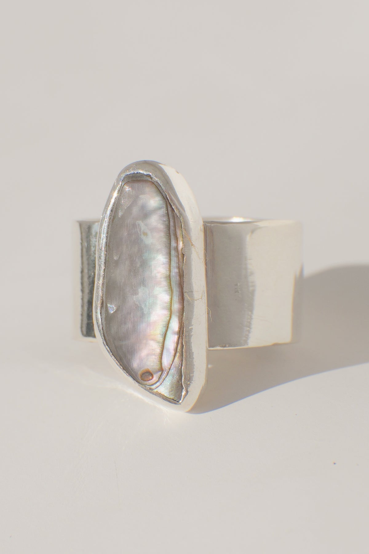 Wide Band Abalone Ring 7.5
