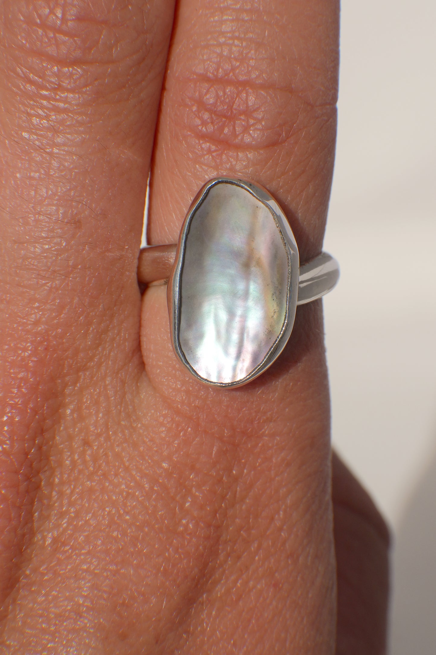 Chunky Band Abalone Ring 6.5