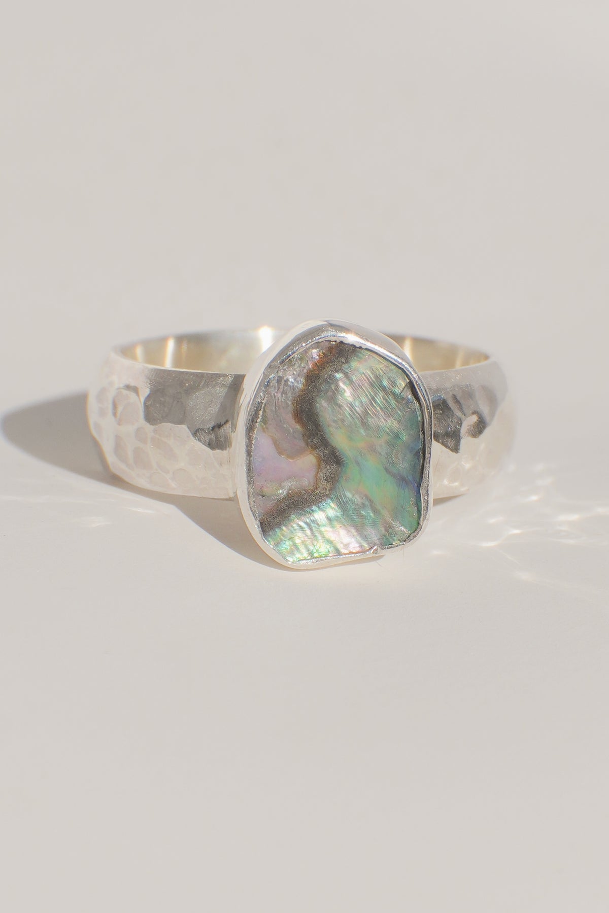 Chunky Band Abalone Ring 7