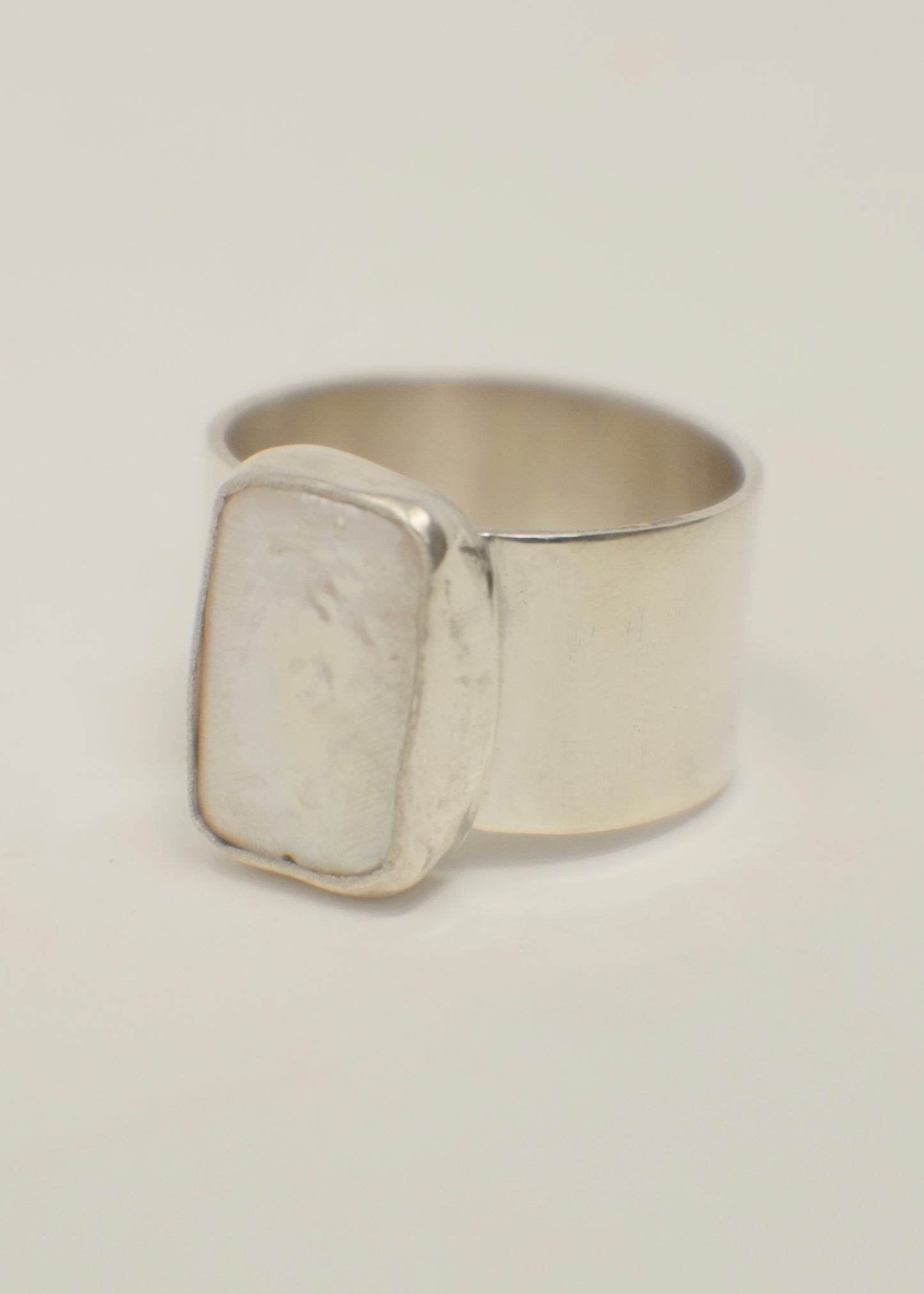 Wide Pearl Ring 8