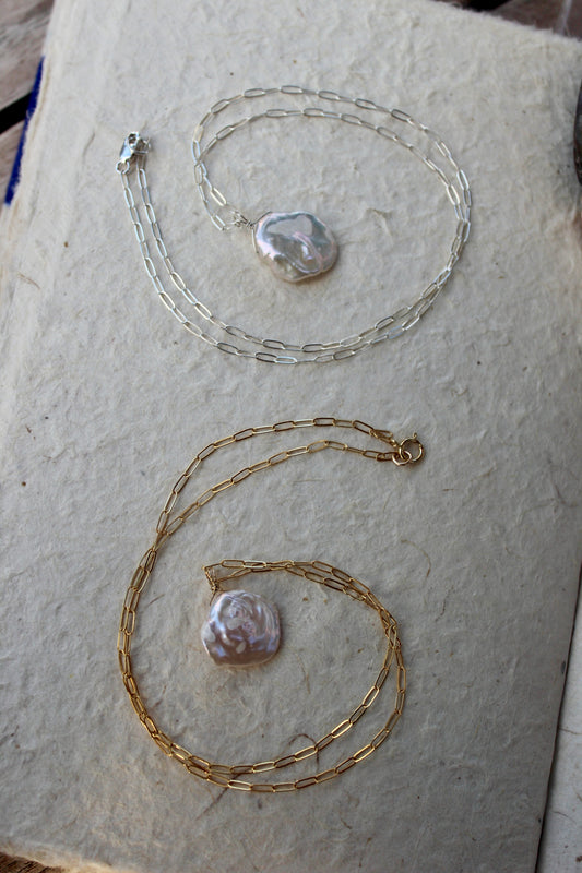 Large Keshi Pearl Necklace