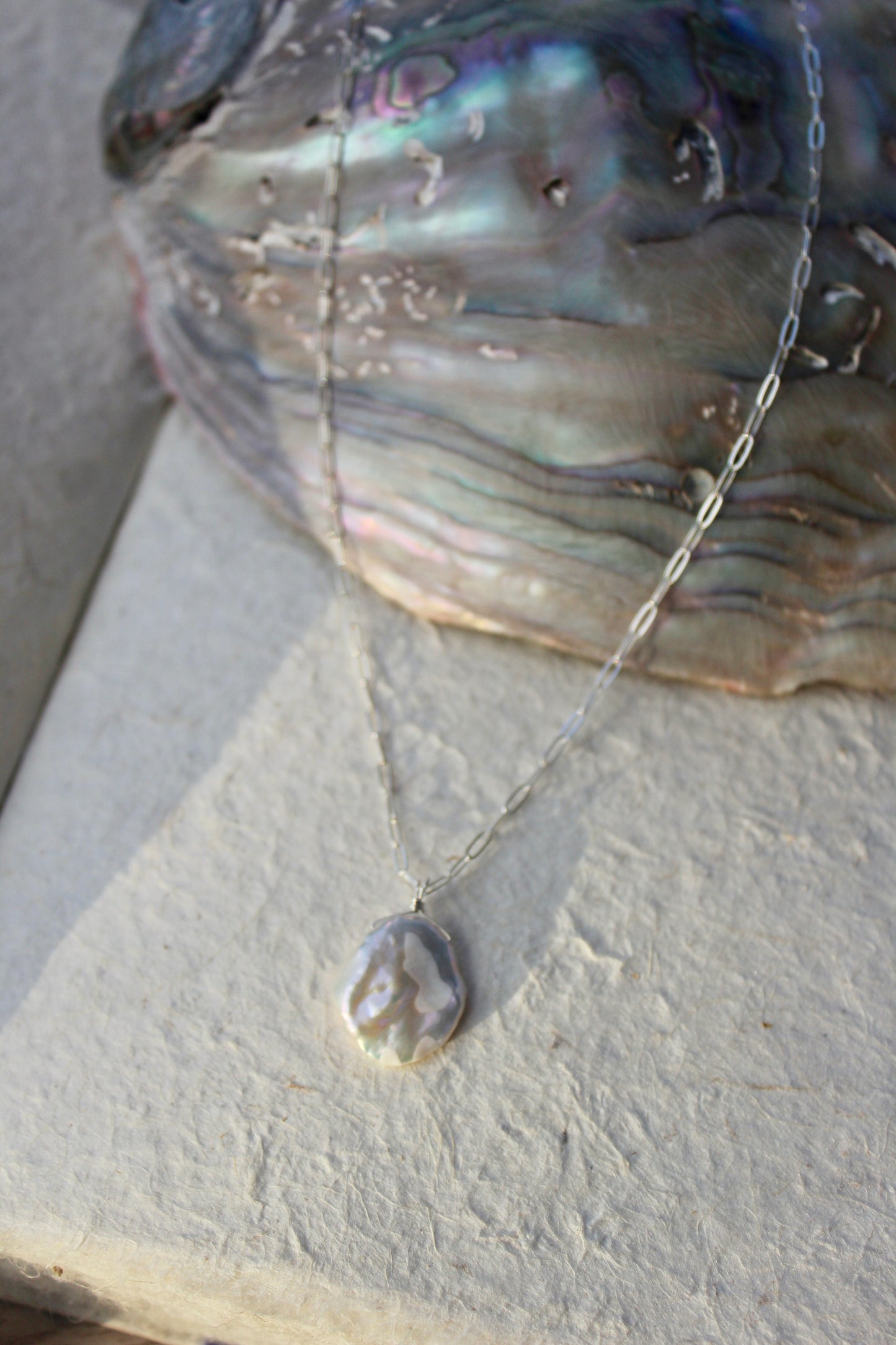 Large Keshi Pearl Necklace