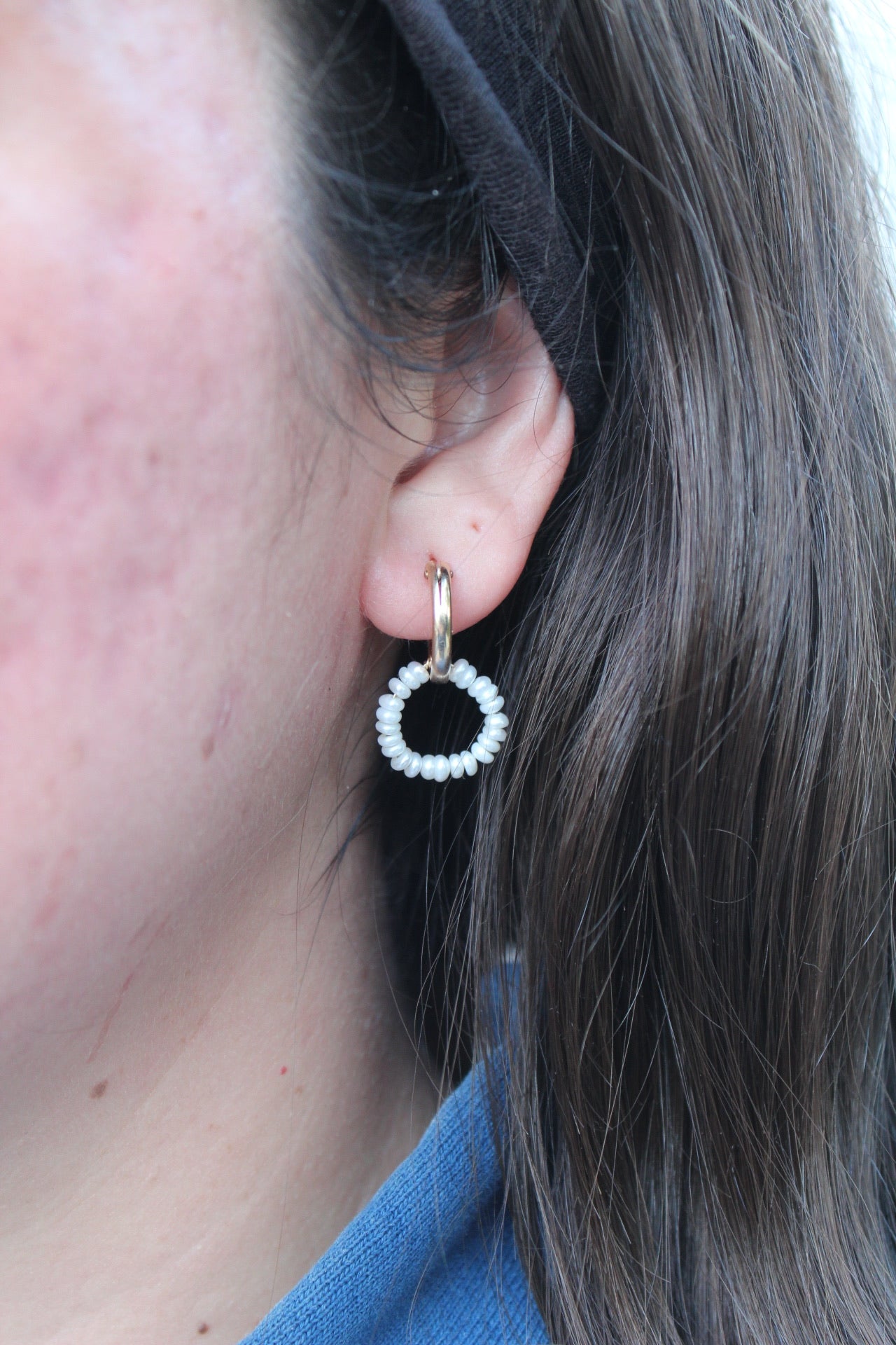 Pearl loop hoops