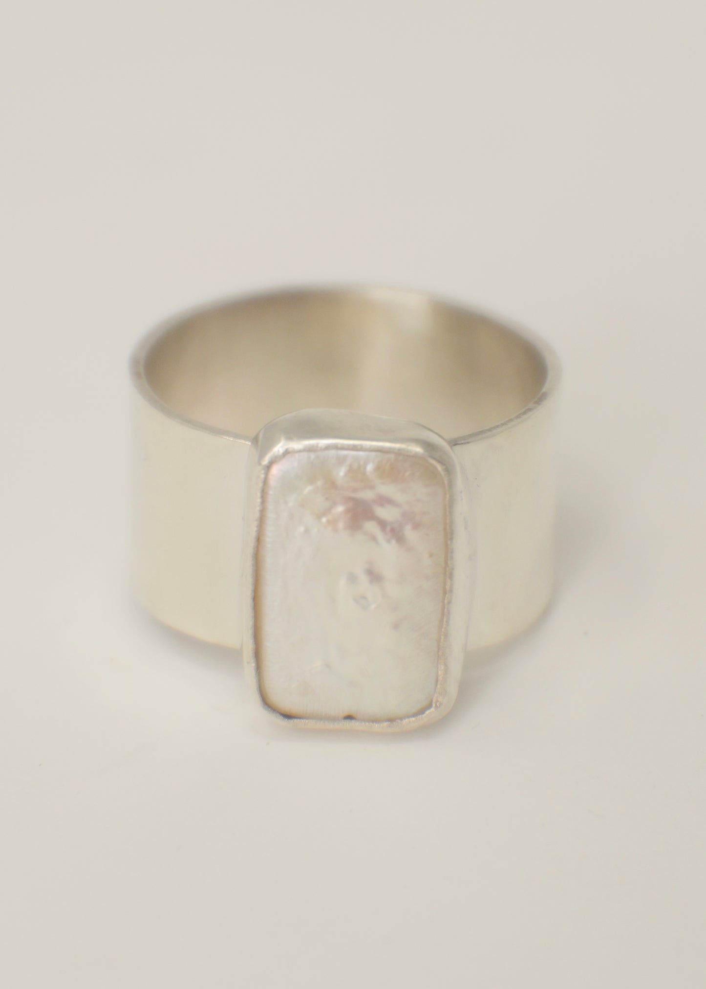 Wide Pearl Ring 8