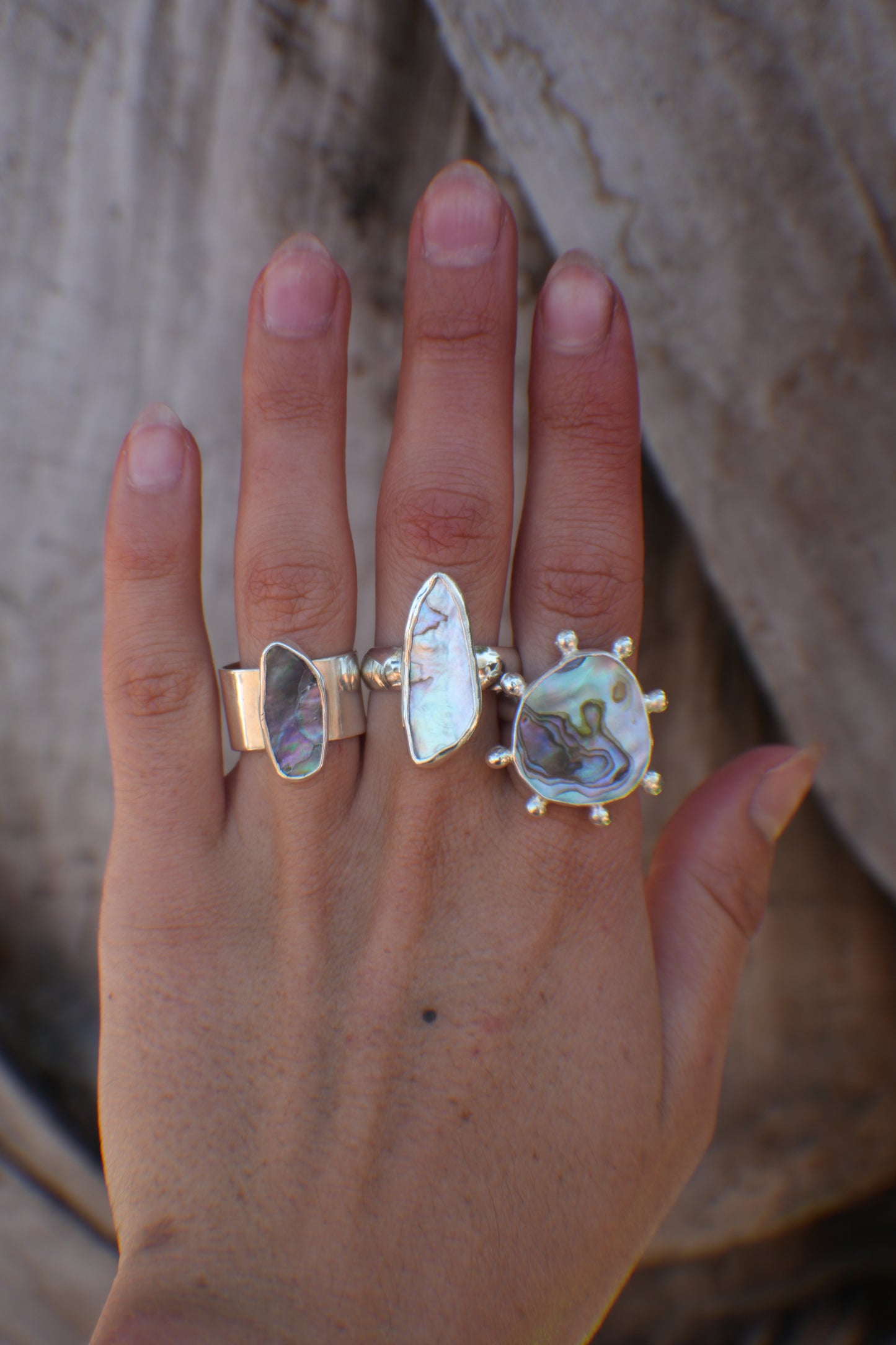 Abalone Dot Ring 8