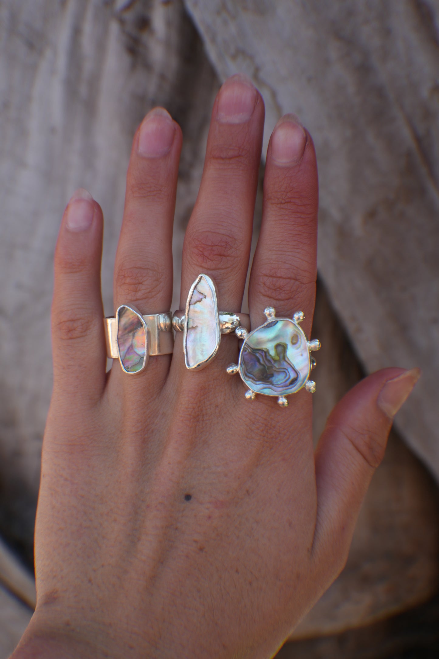 Abalone Dot Ring 8