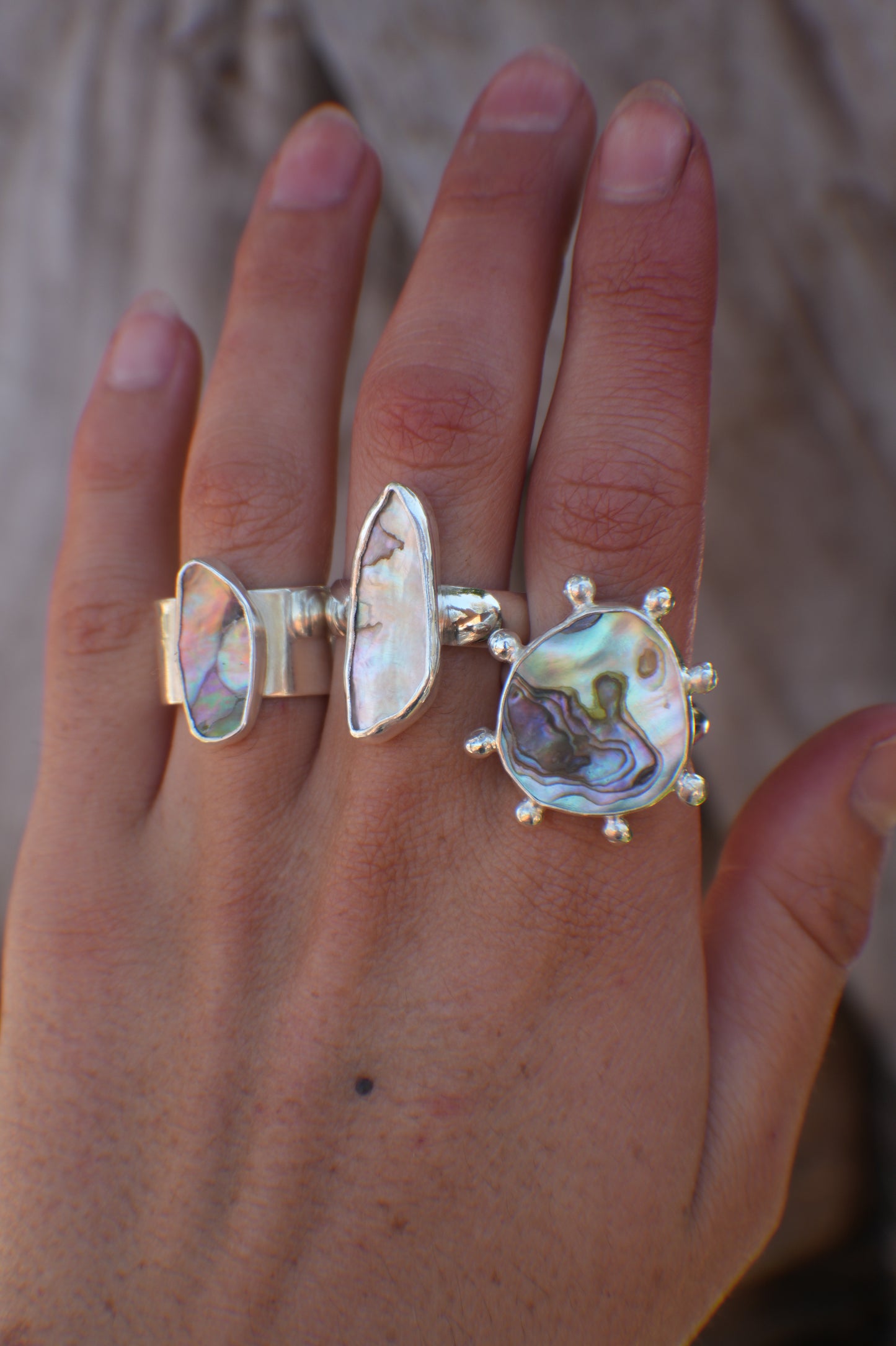 Abalone Dot Ring 8