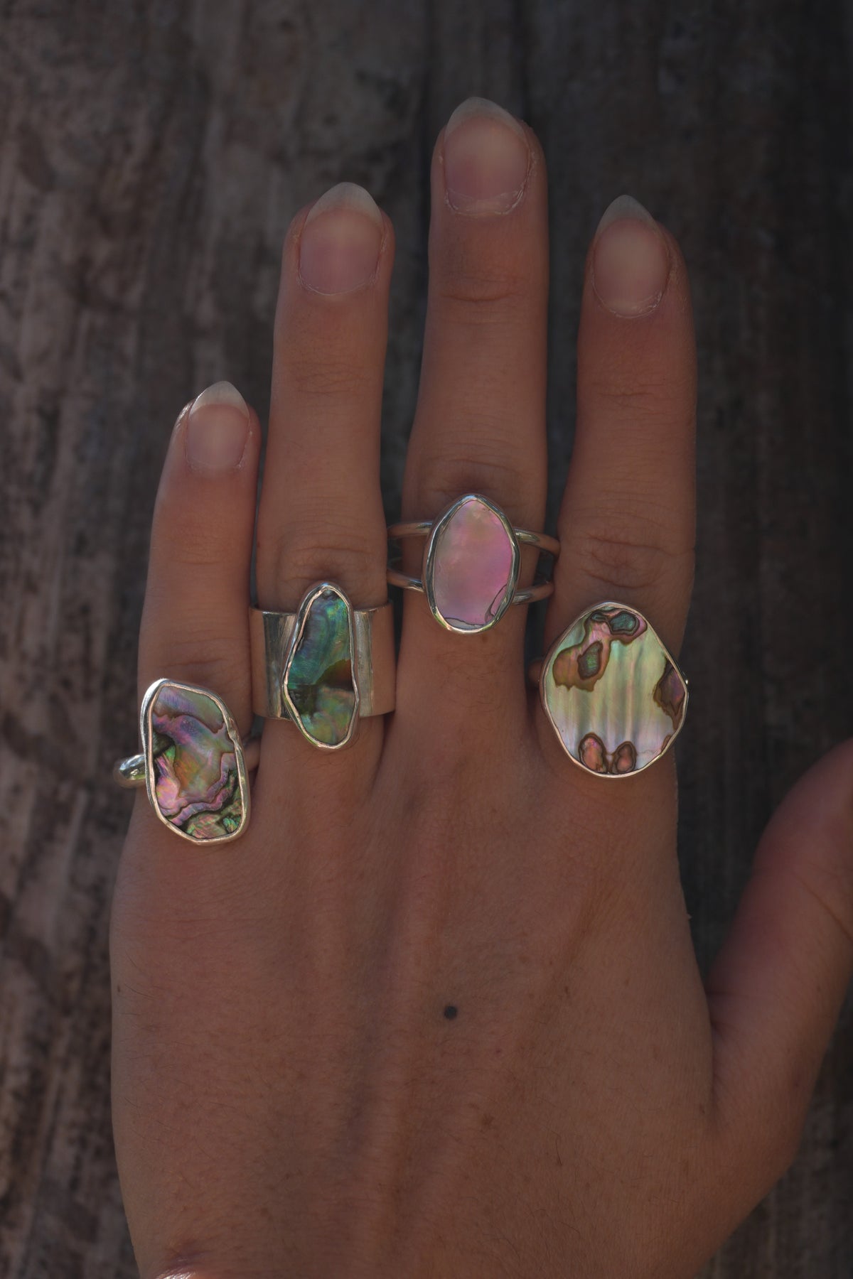 Wide Band Abalone Ring 6.5