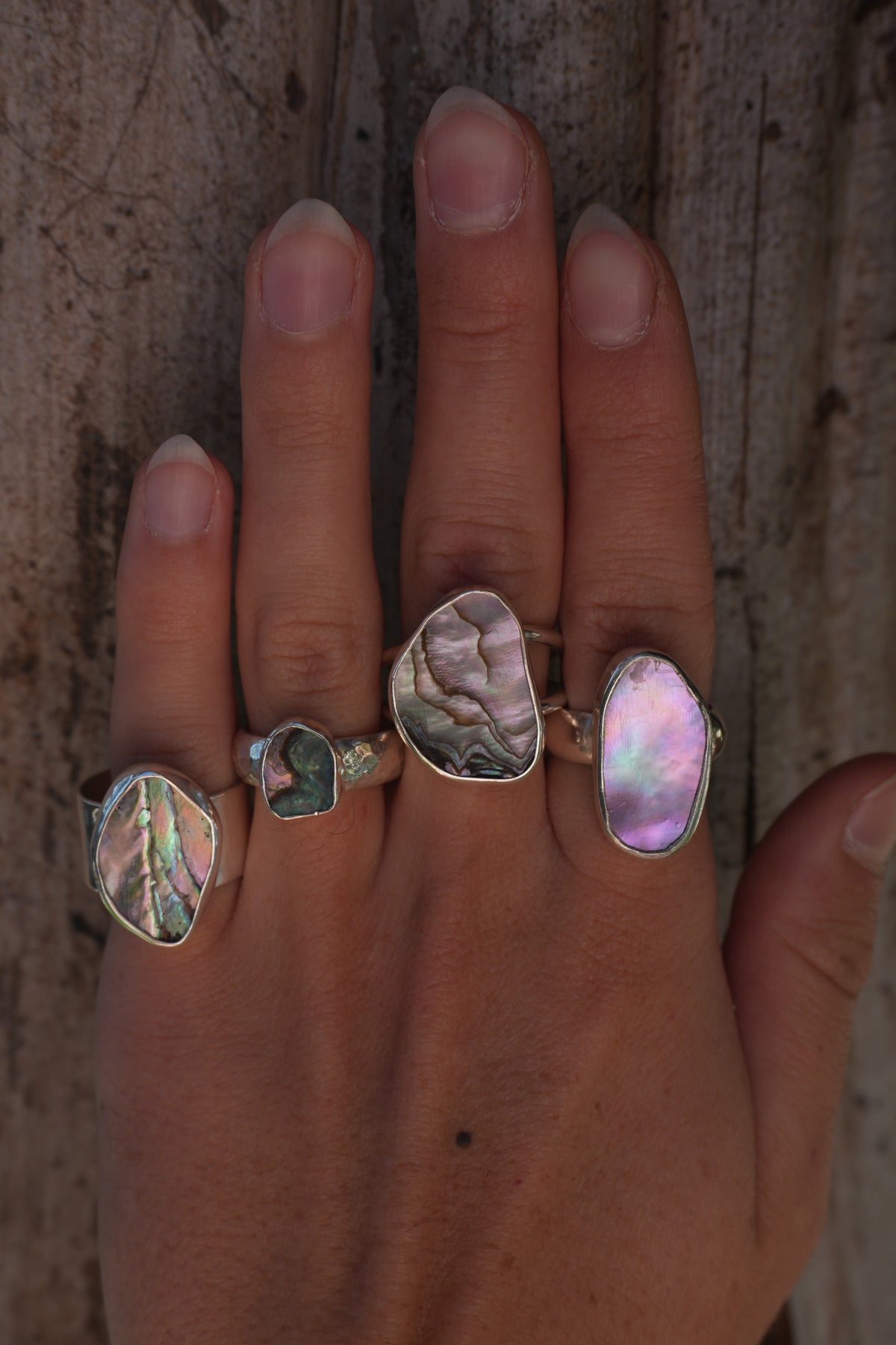 Wide Band Abalone Ring 7.5