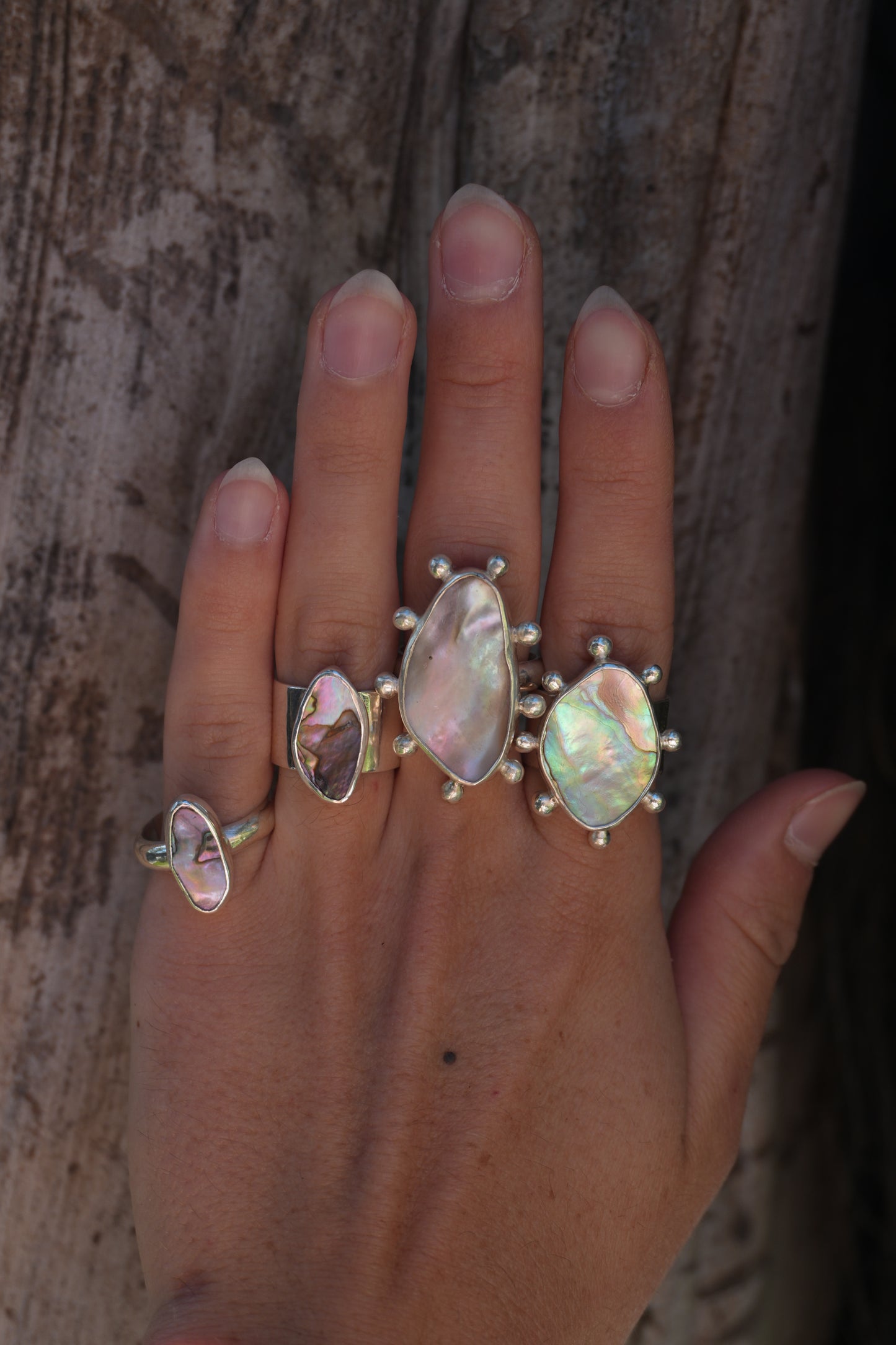 Abalone Dot Ring 8.5