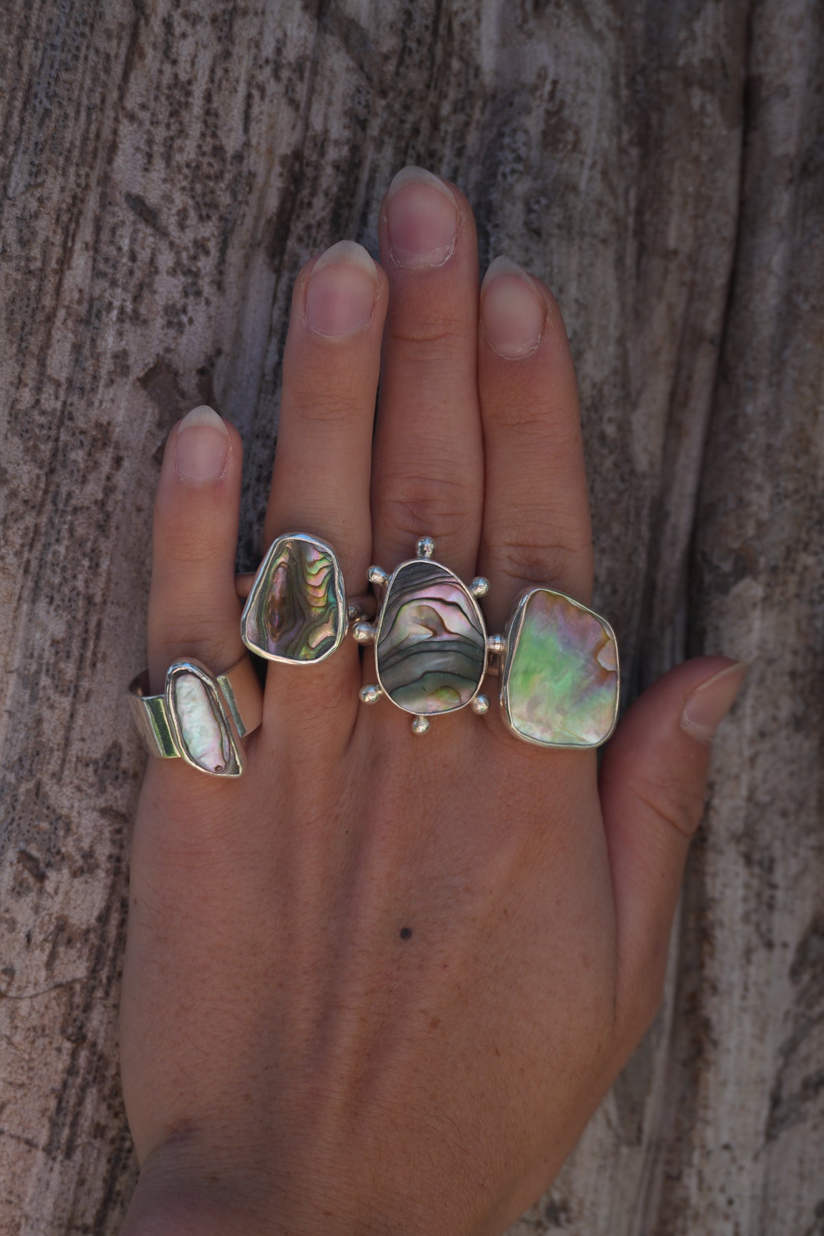 Abalone Dot Ring 8.5