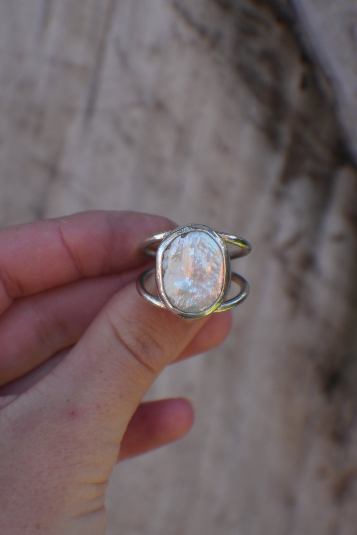 Double Band Pearl Ring Size 11