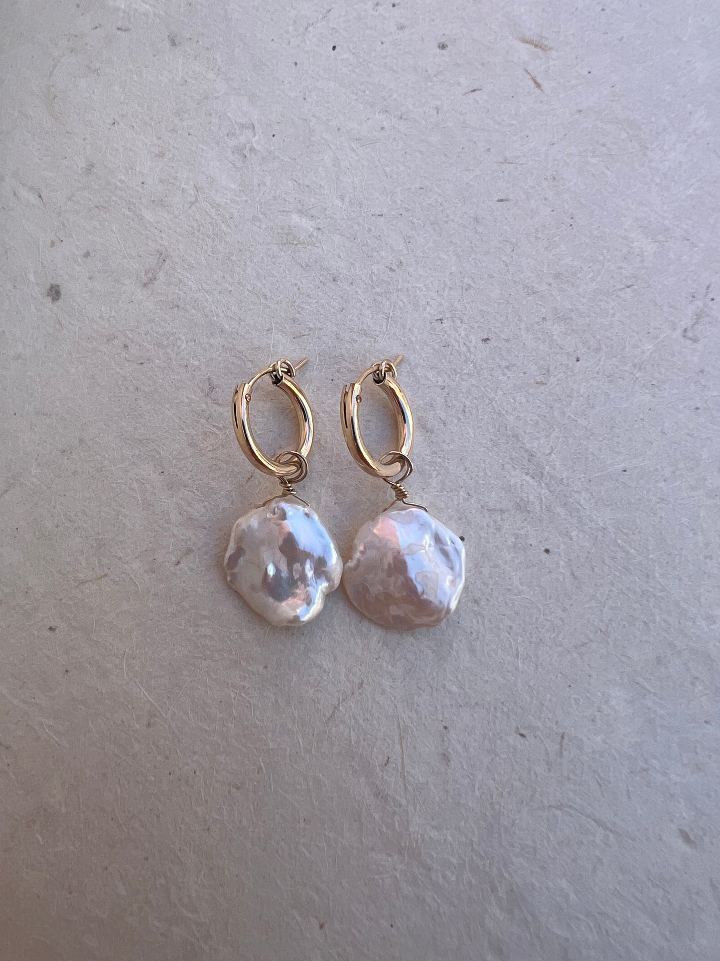 Large Keshi Pearl Hoops