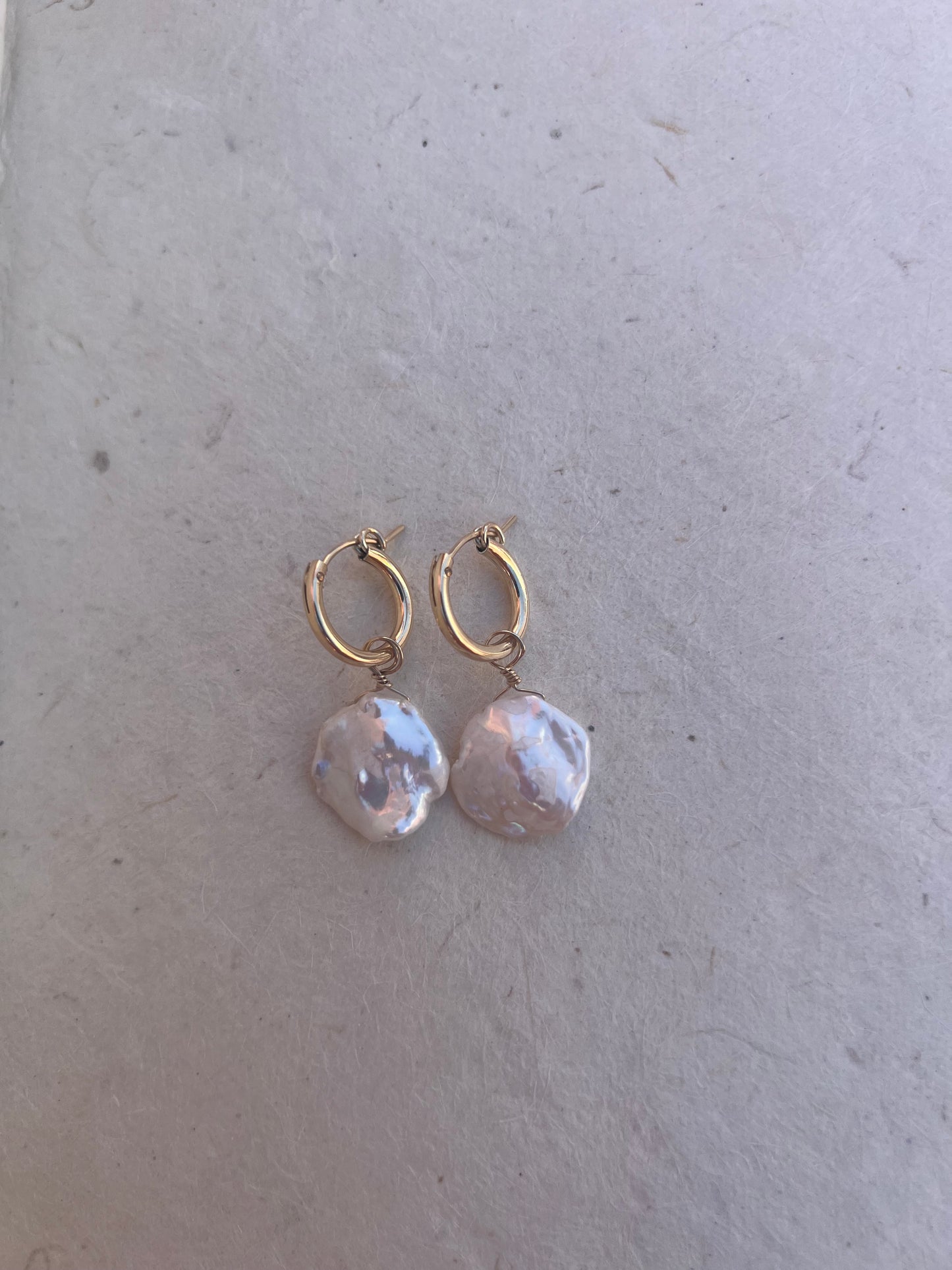 Large Keshi Pearl Hoops