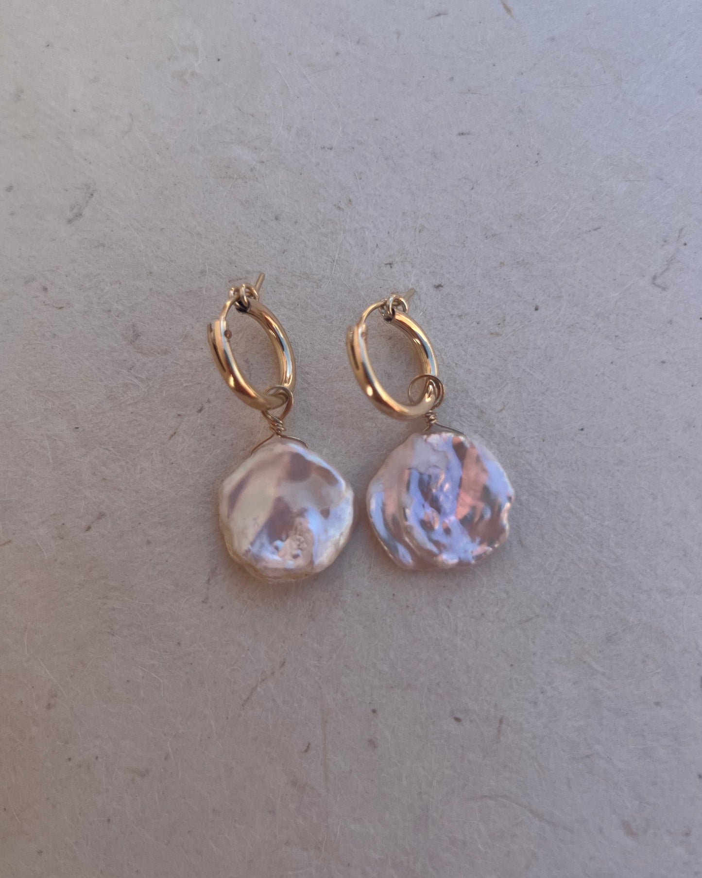 Large Keshi Pearl Hoops