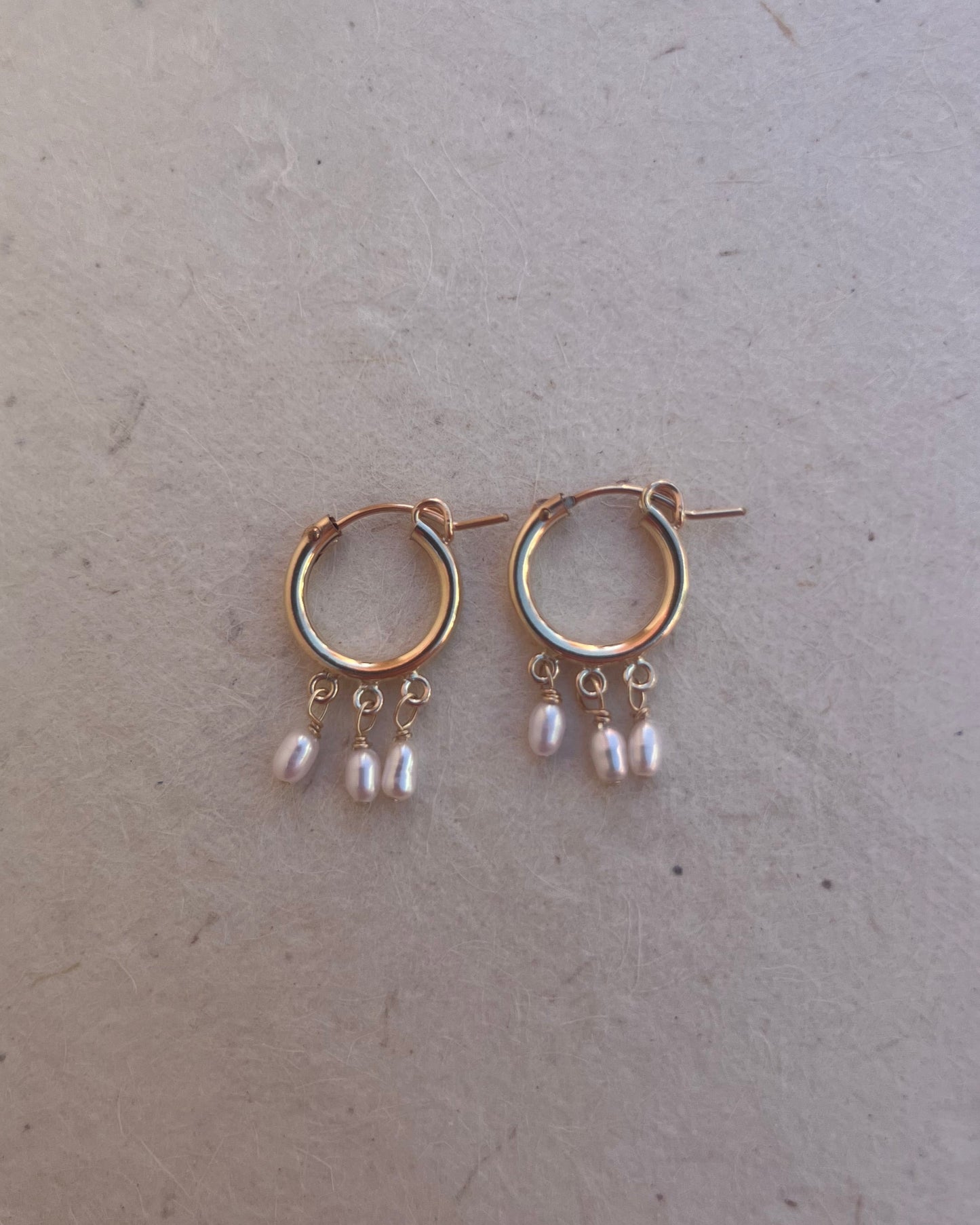 Trio Pearl Hoops