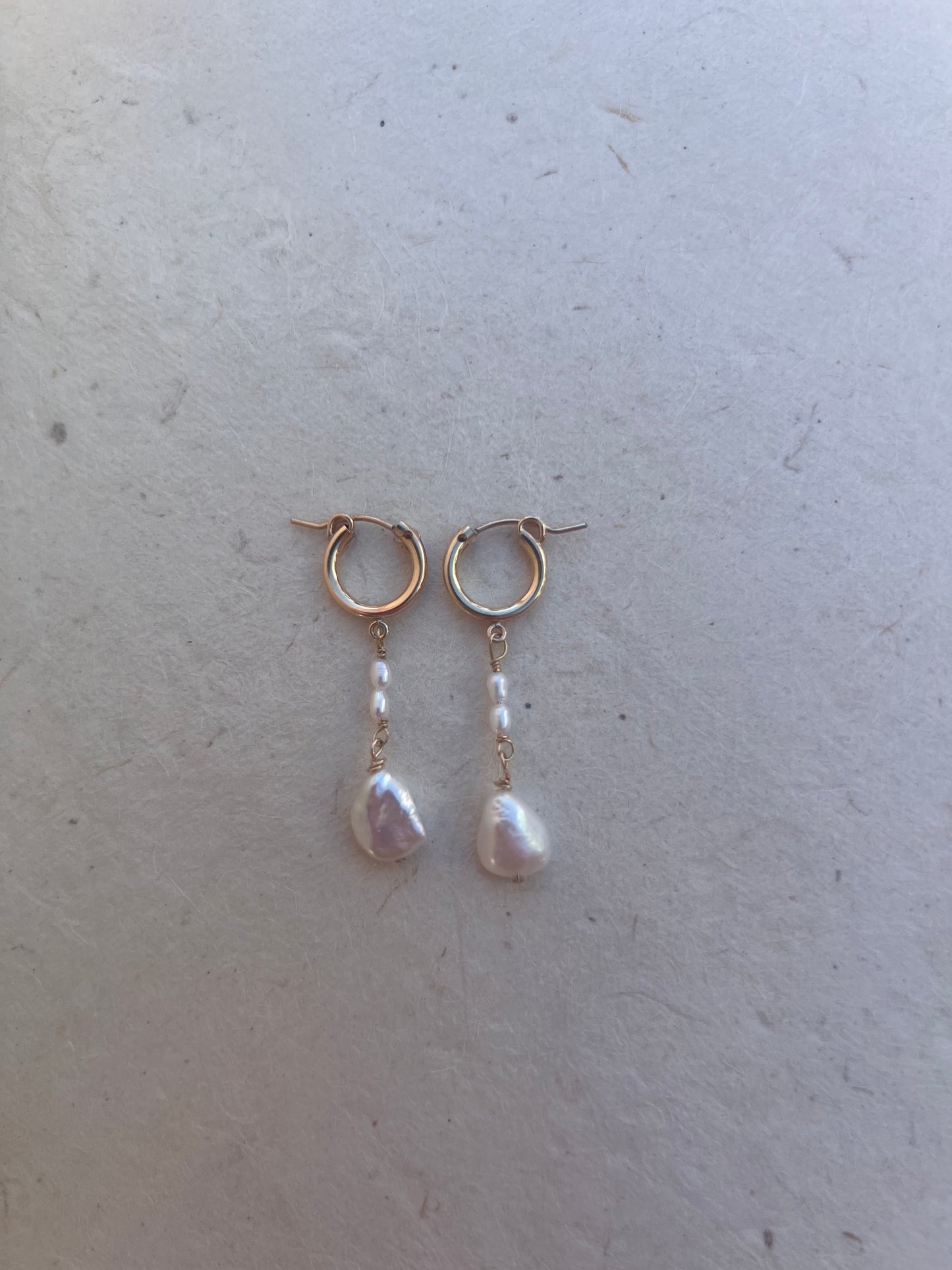 Dangle Pearl Hoops