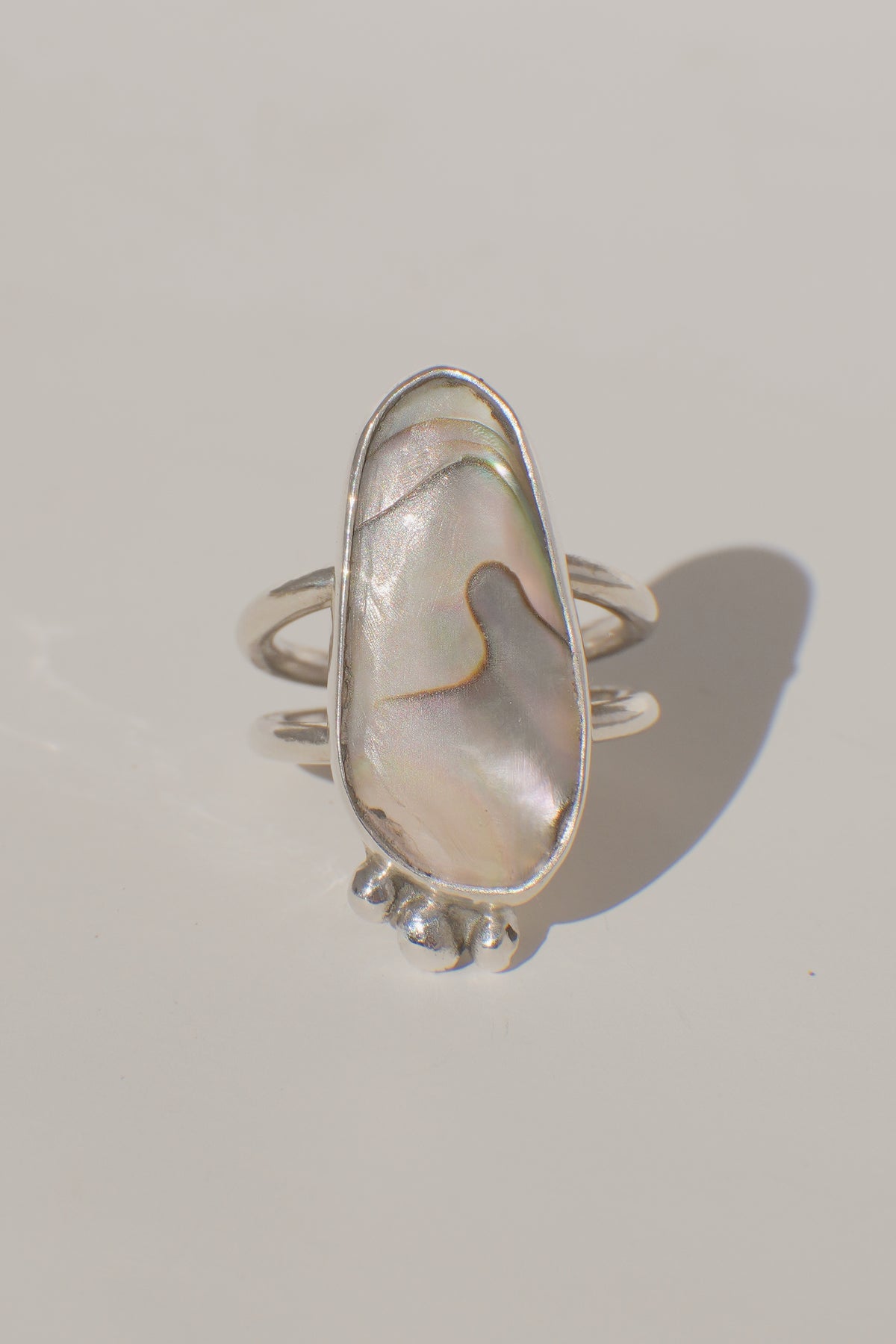 Abalone Double Band Ring 5.5