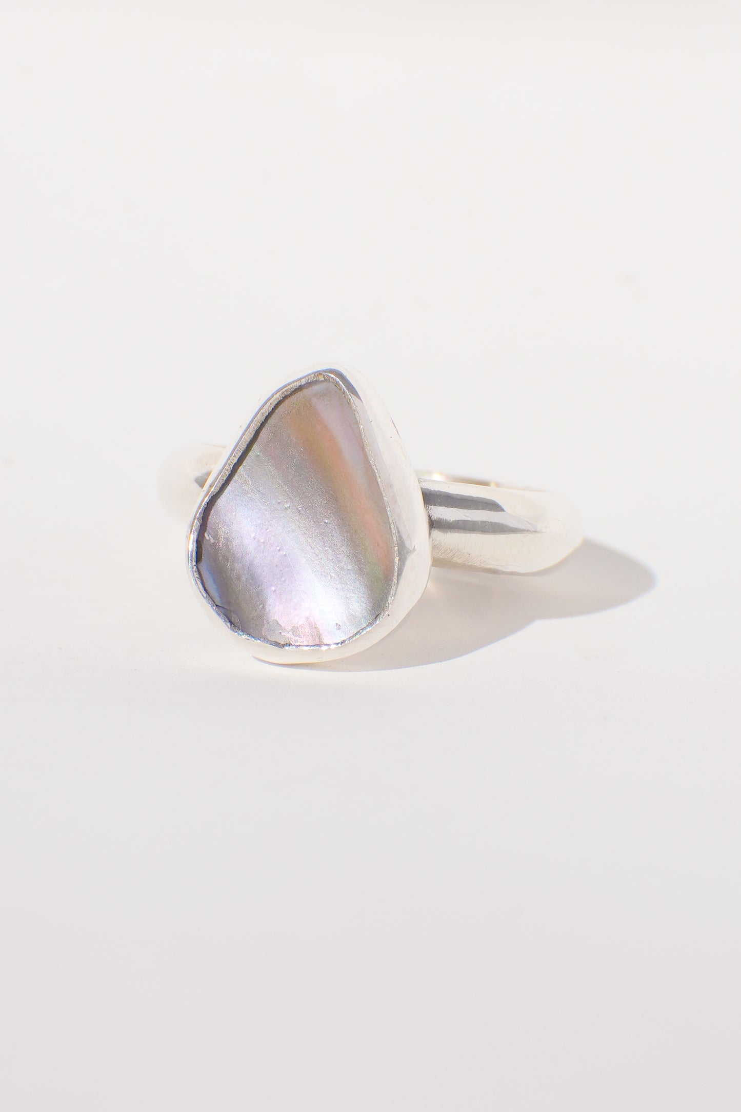Chunky Band Abalone Ring 7
